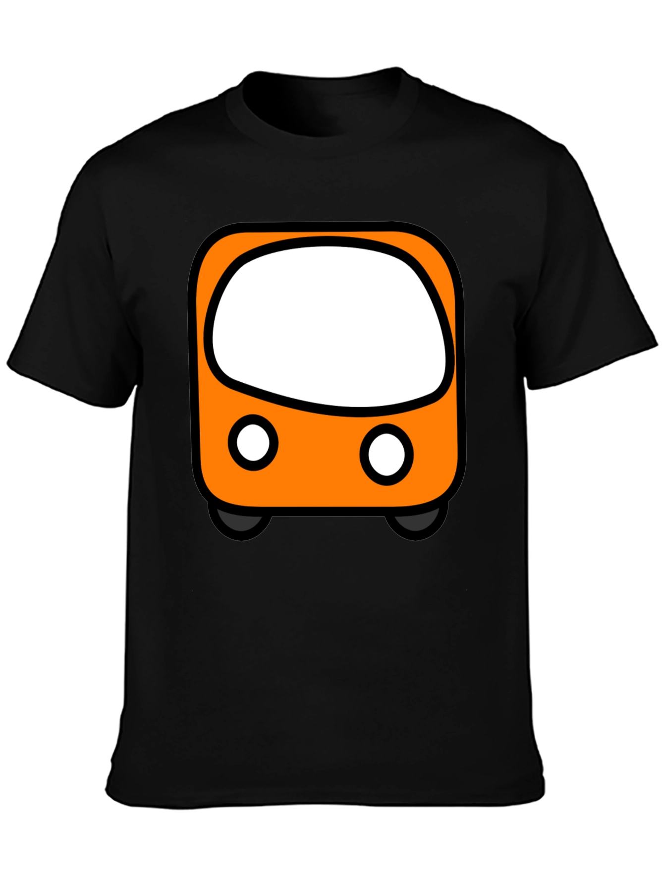 Cartoon Bus Graphic Tee - Black Unisex T-Shirt