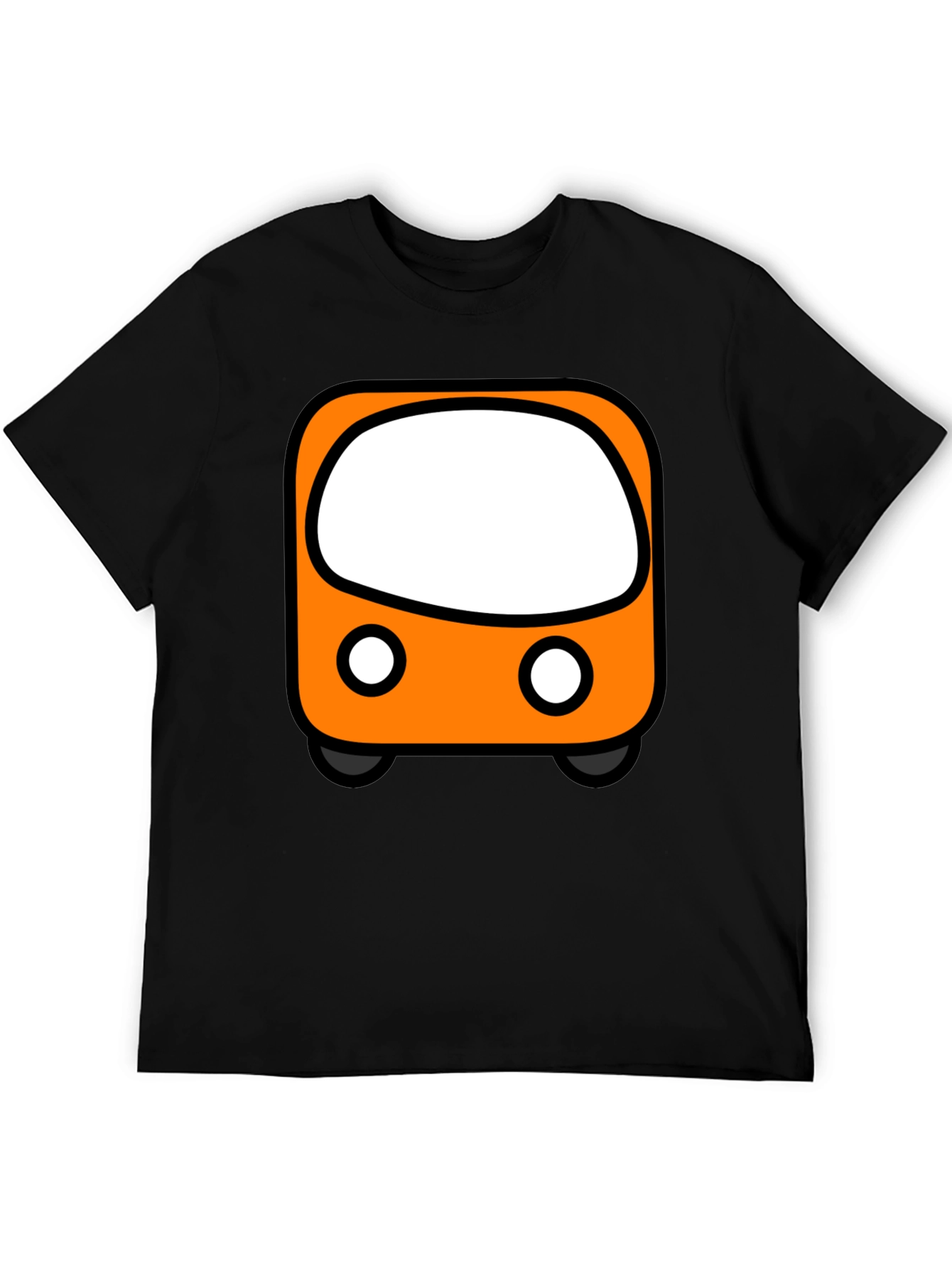 Cartoon Bus Graphic Tee - Black Unisex T-Shirt