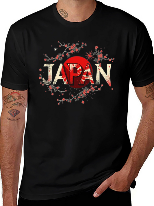 Japan Flag Graphic Black T-Shirt