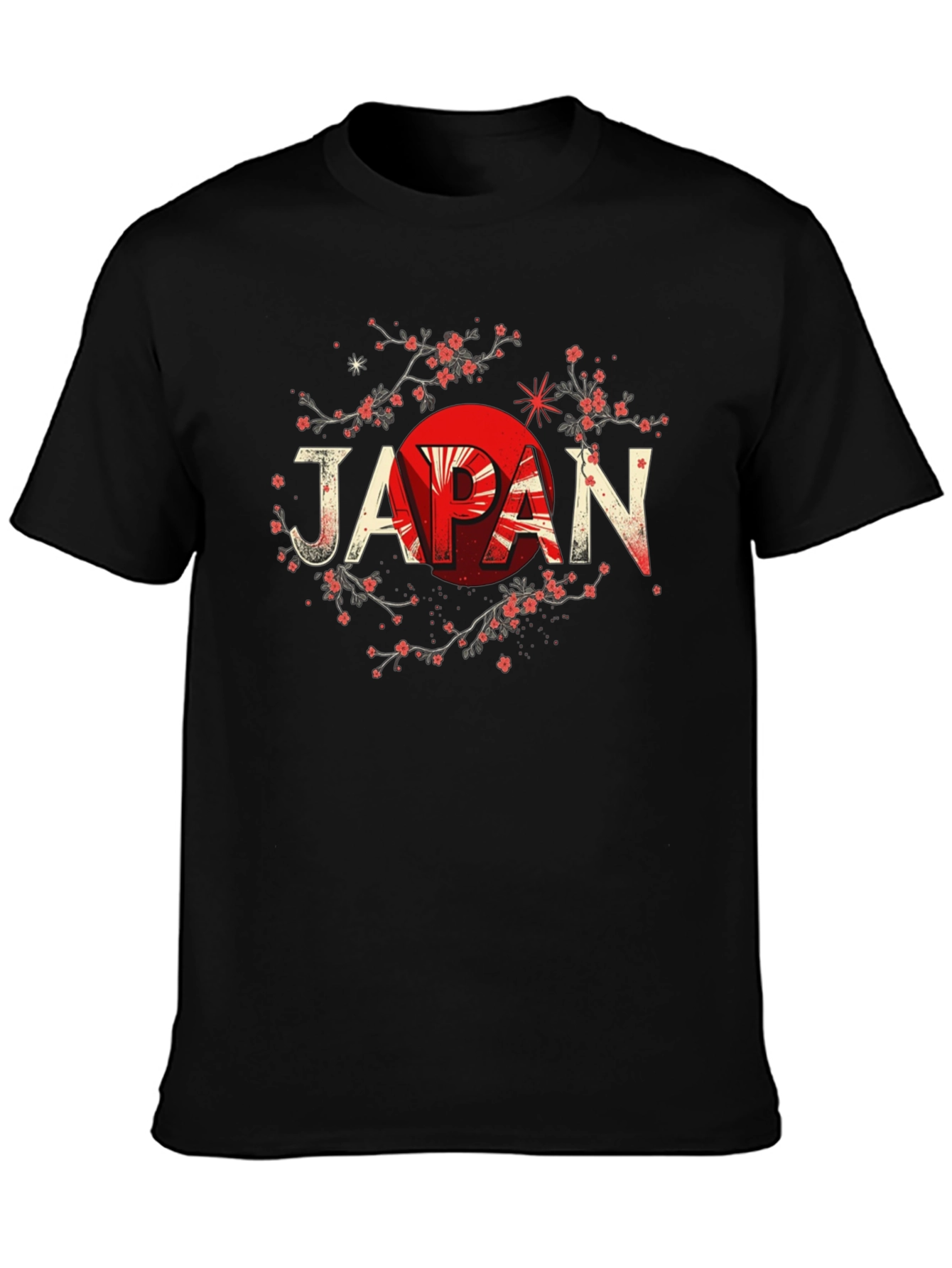 Japan Flag Graphic Black T-Shirt