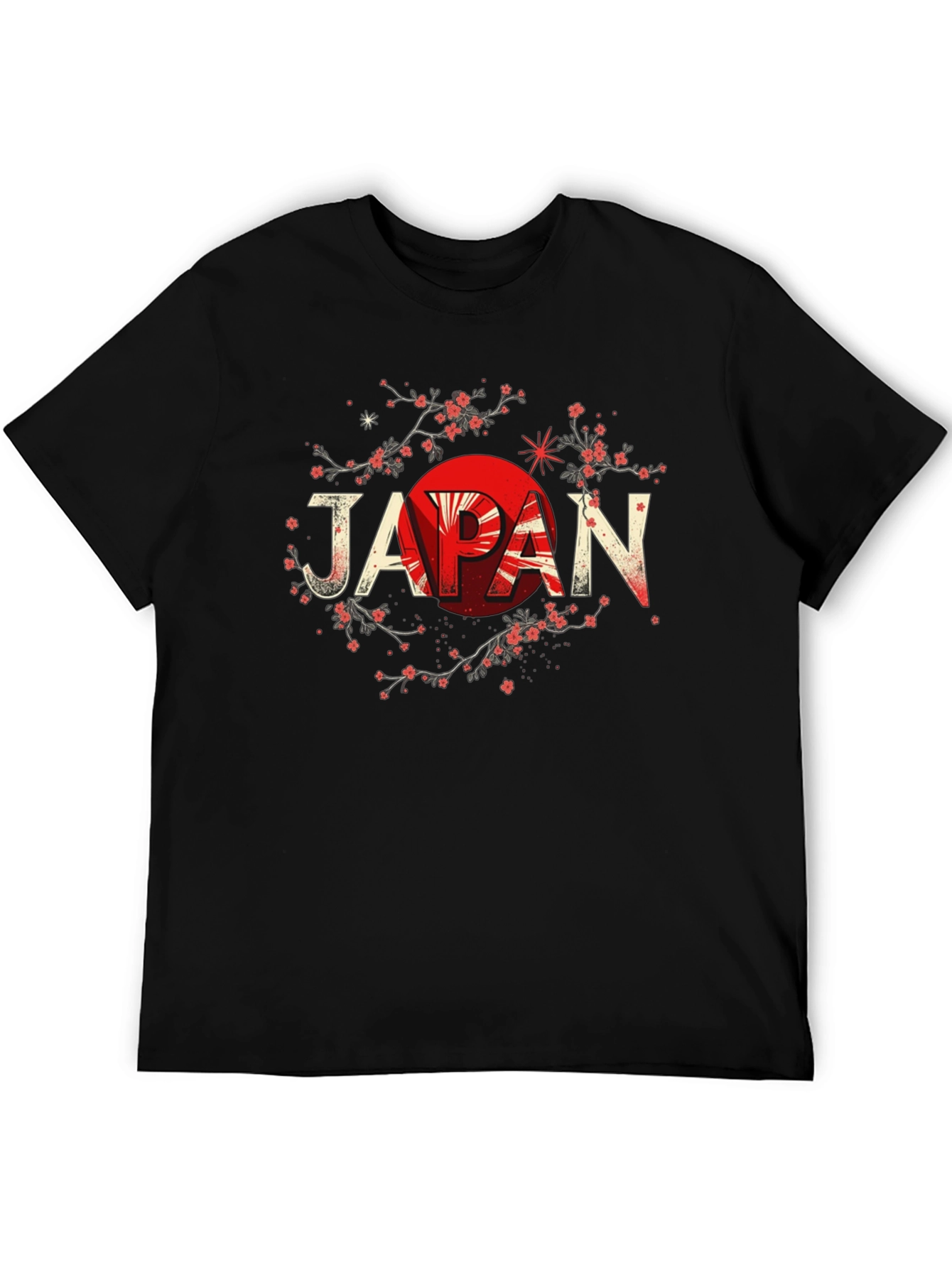 Japan Flag Graphic Black T-Shirt