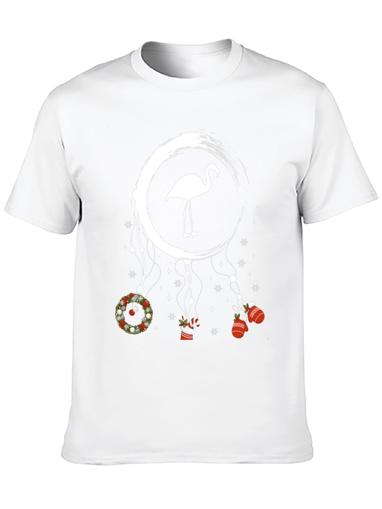Festive Flamingo Christmas Graphic Tee