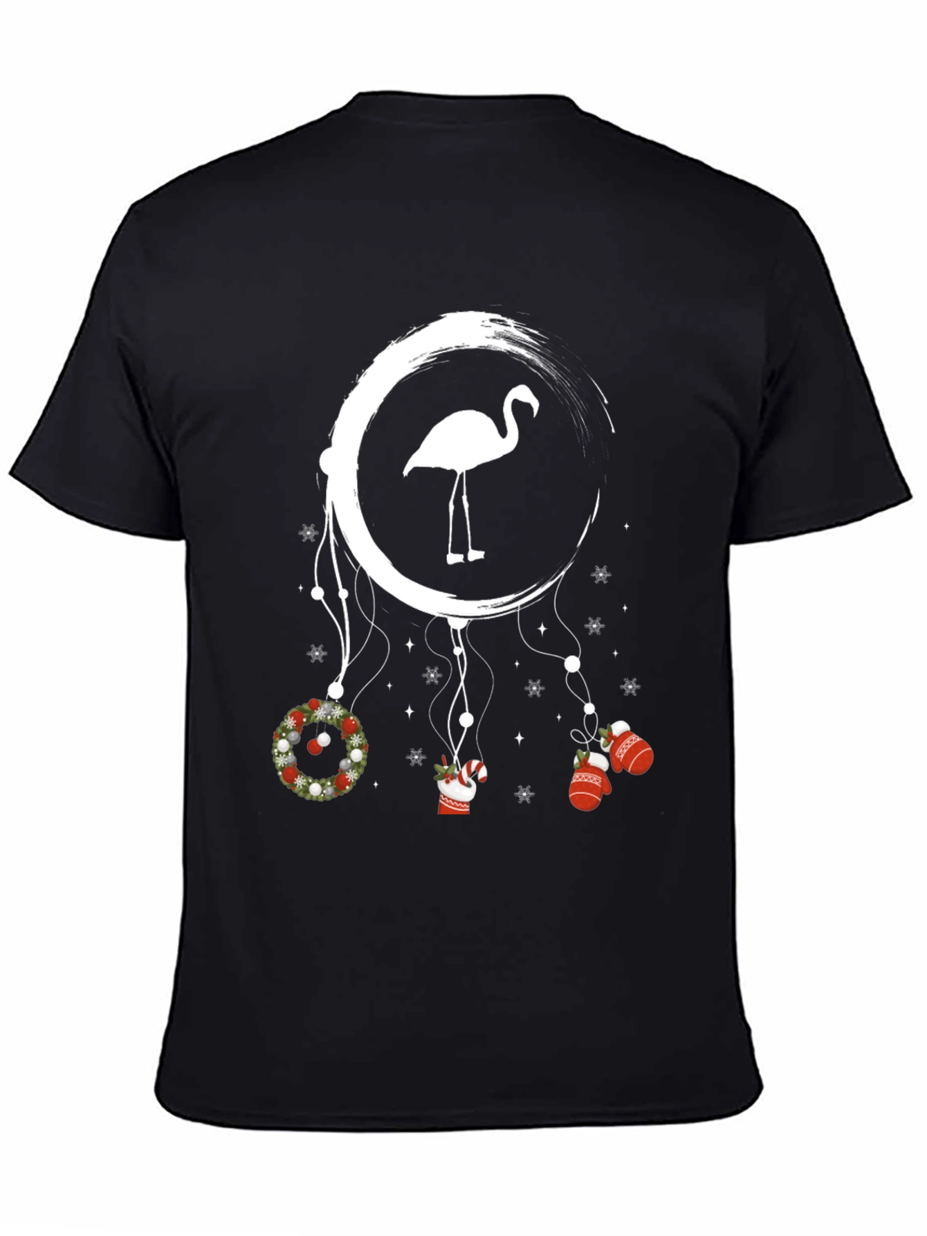 Festive Flamingo Christmas Graphic Tee