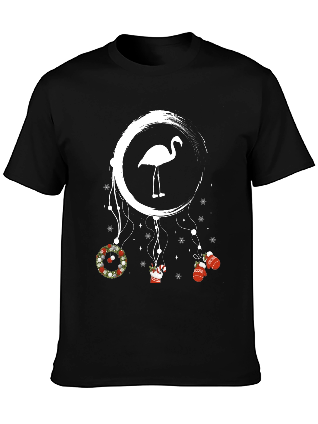 Festive Flamingo Christmas Graphic Tee