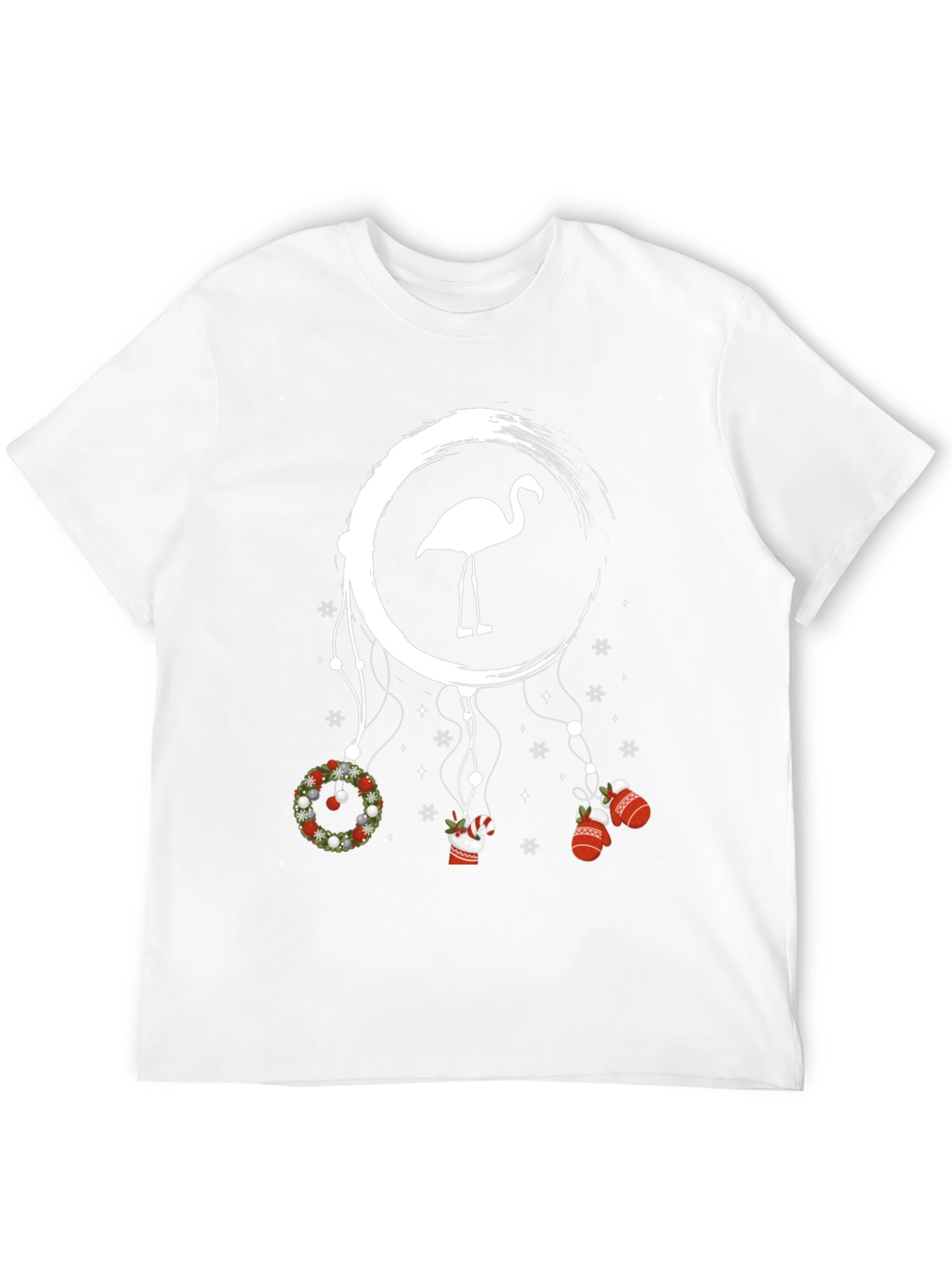 Festive Flamingo Christmas Graphic Tee