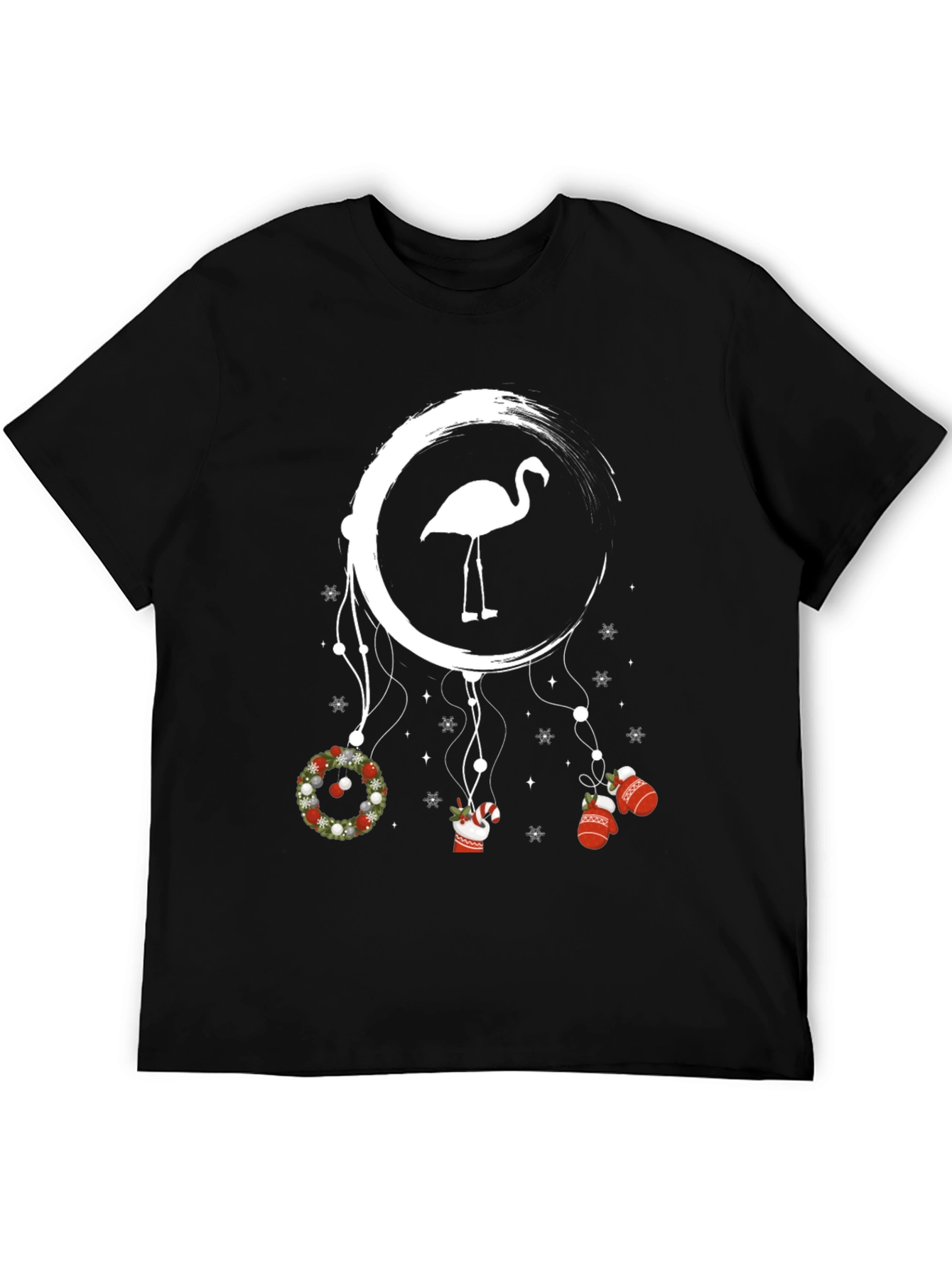 Festive Flamingo Christmas Graphic Tee