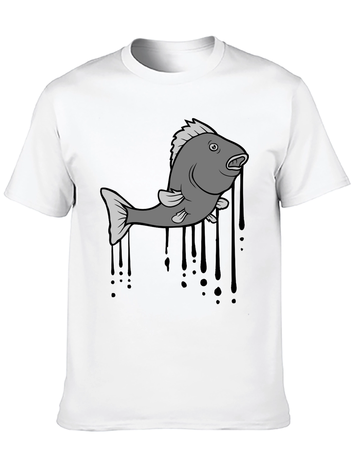 Fish Graphic Mens Black T-Shirt