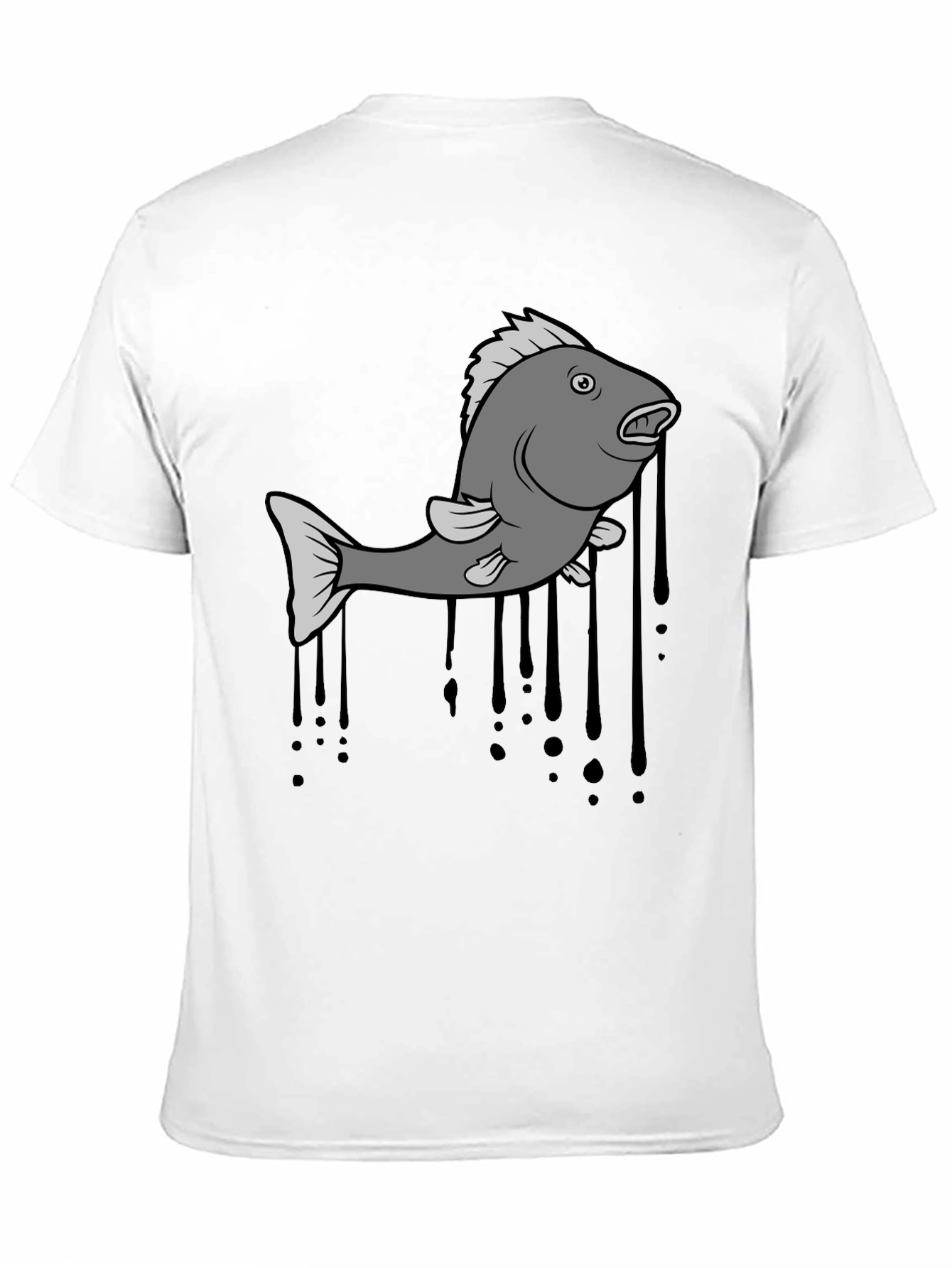 Fish Graphic Mens Black T-Shirt