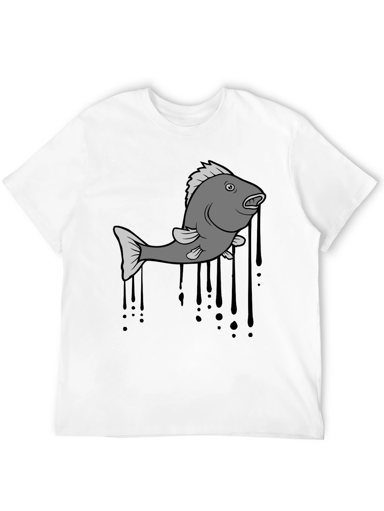 Fish Graphic Mens Black T-Shirt