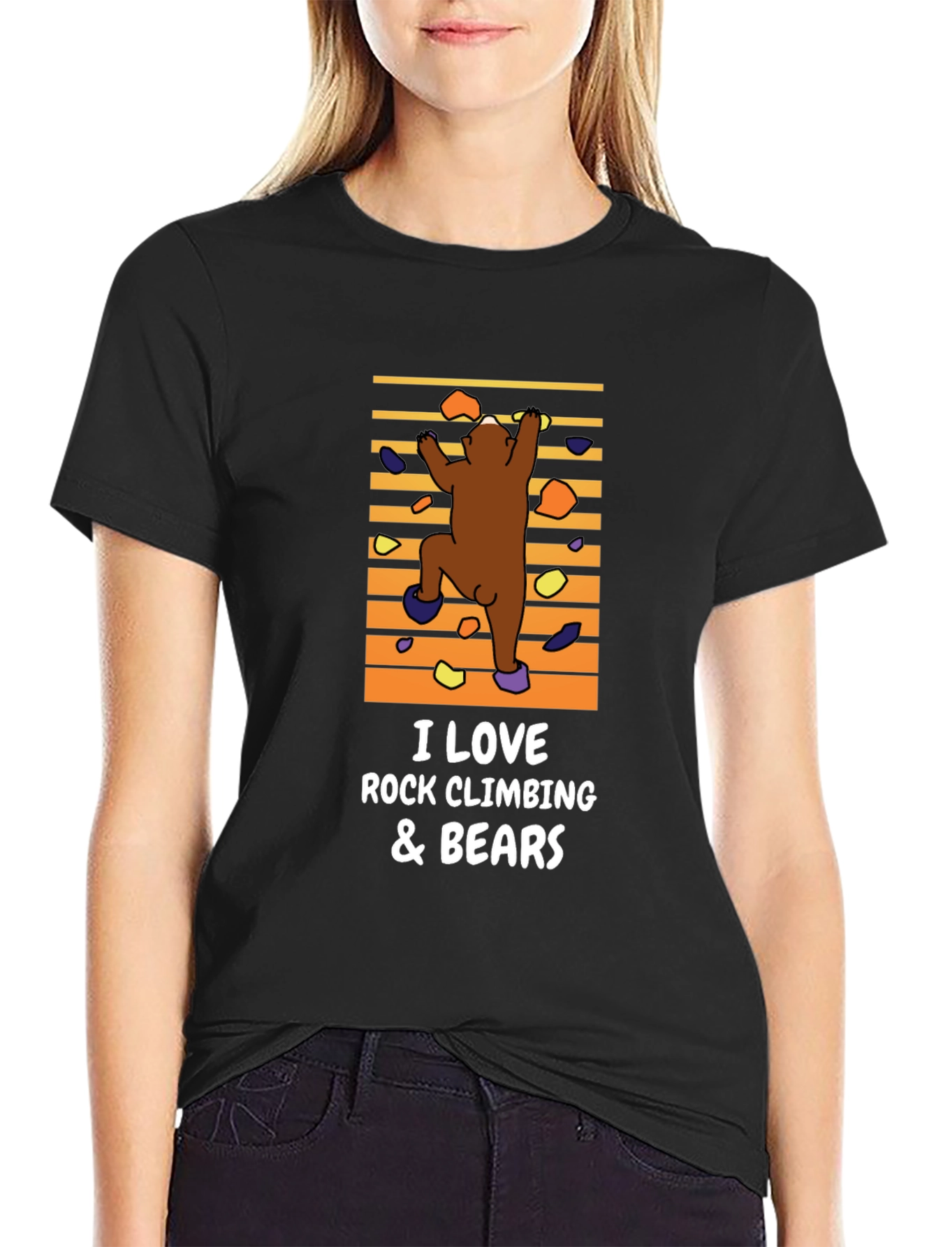 Rock Climbing Bear Graphic Tee