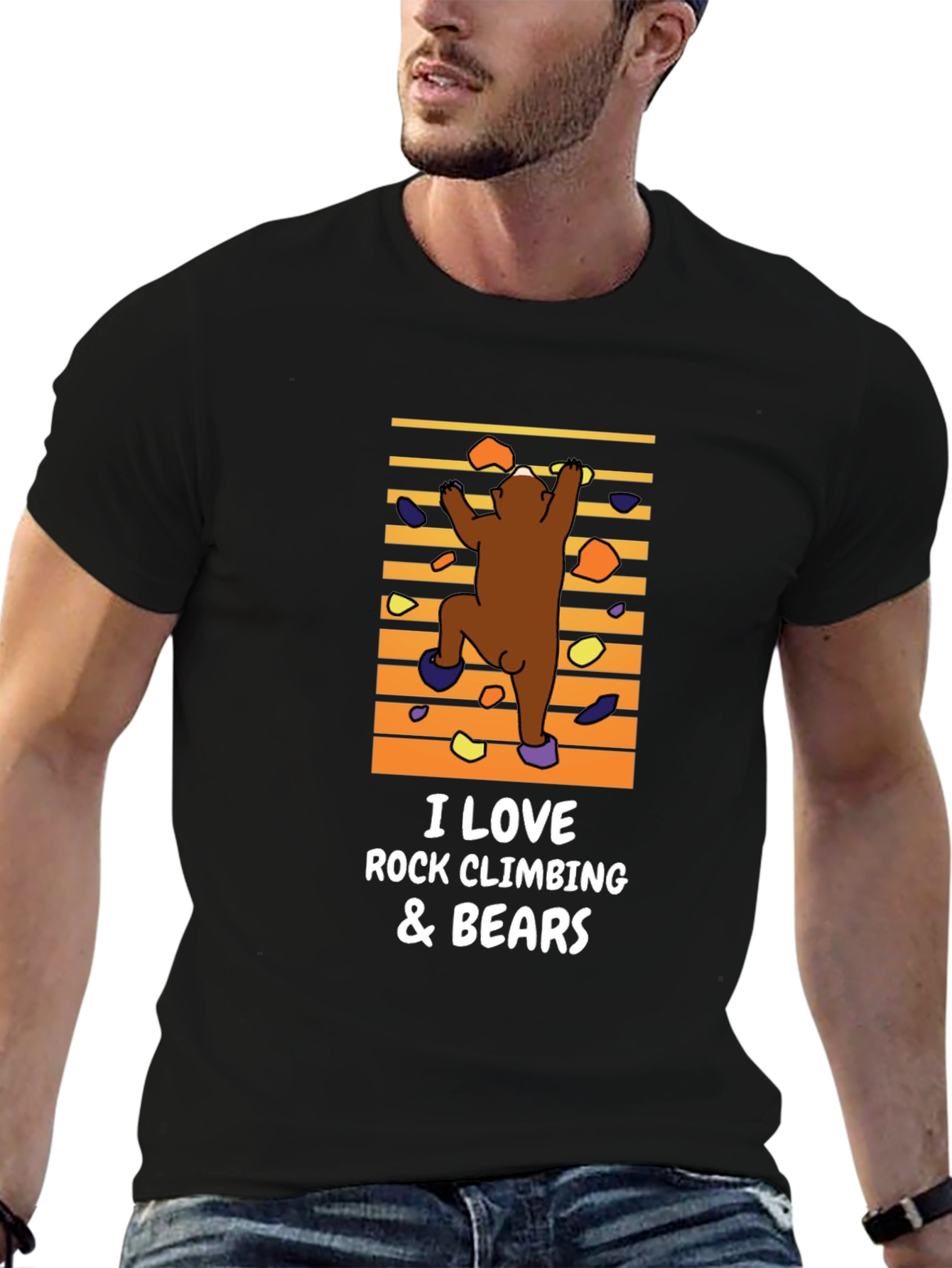 Rock Climbing Bear Graphic Tee
