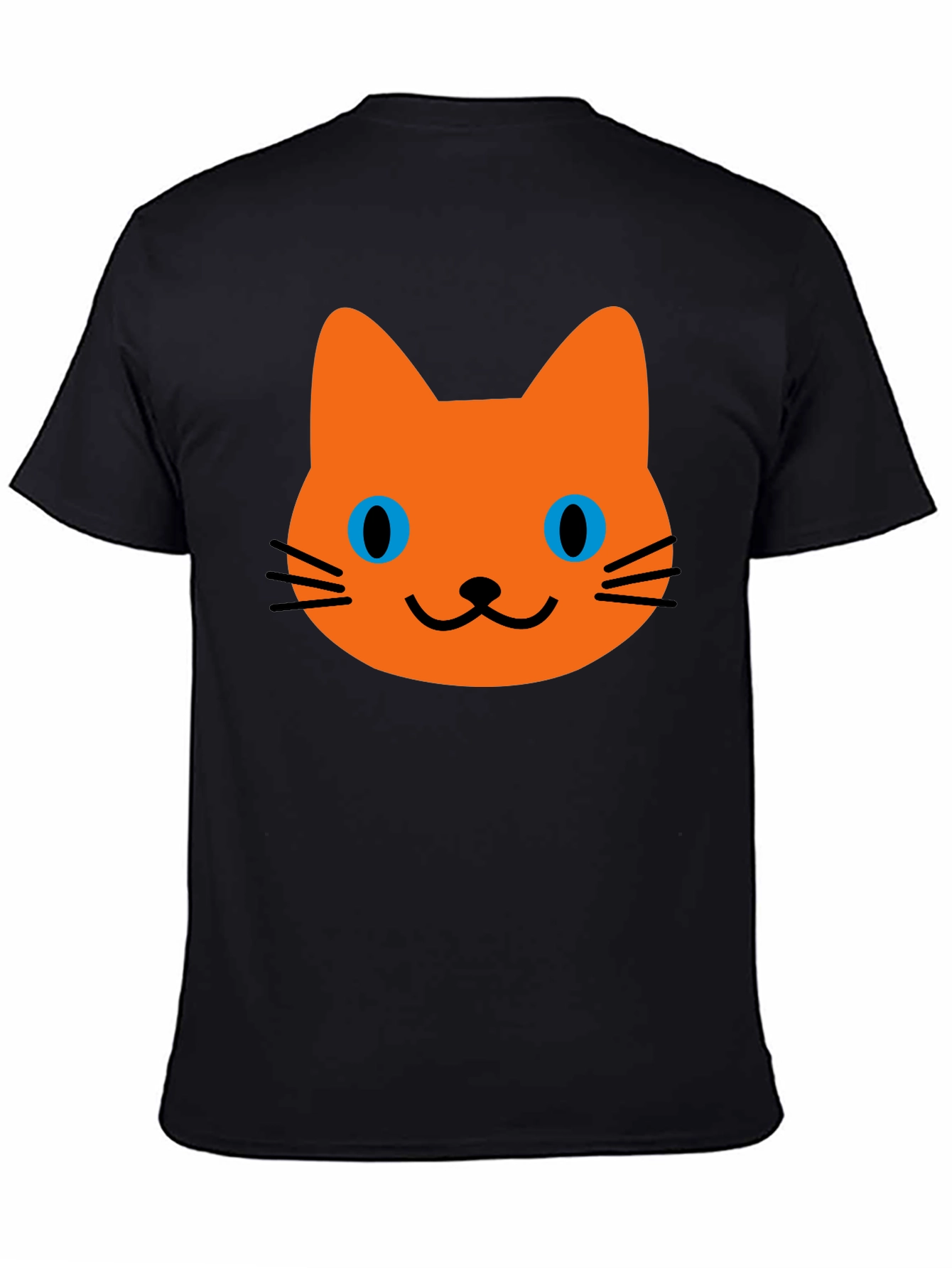 Cat Face Graphic Black T-Shirt