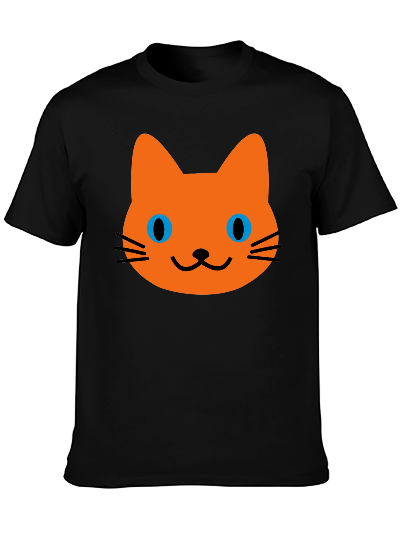 Cat Face Graphic Black T-Shirt