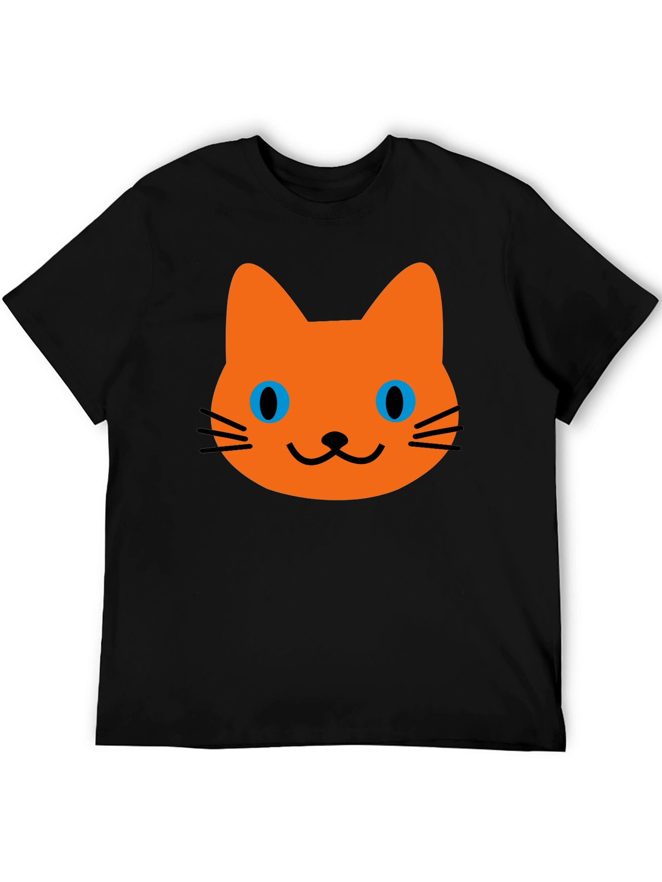 Cat Face Graphic Black T-Shirt