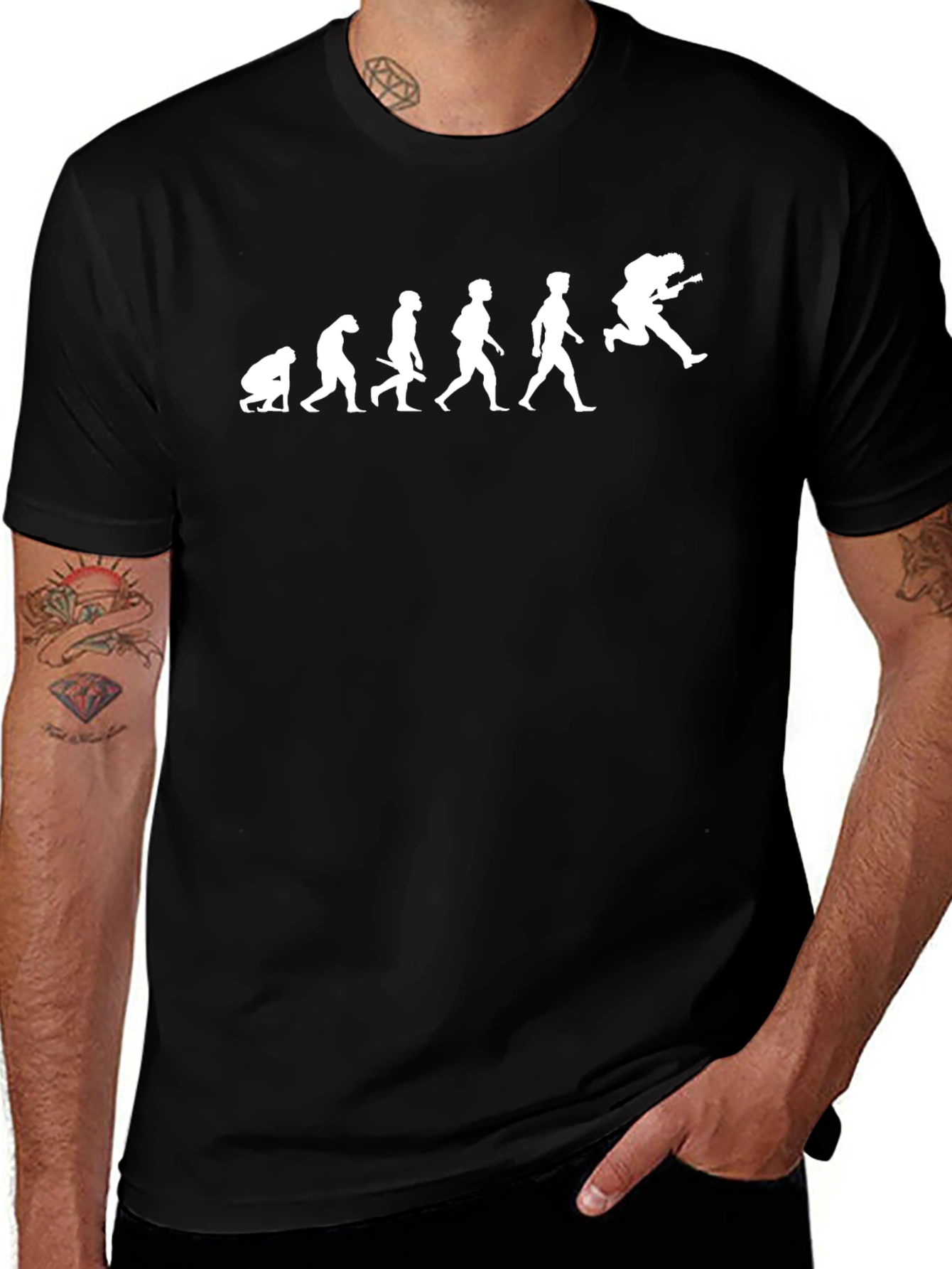 Evolution of a Guitarist Black T-Shirt