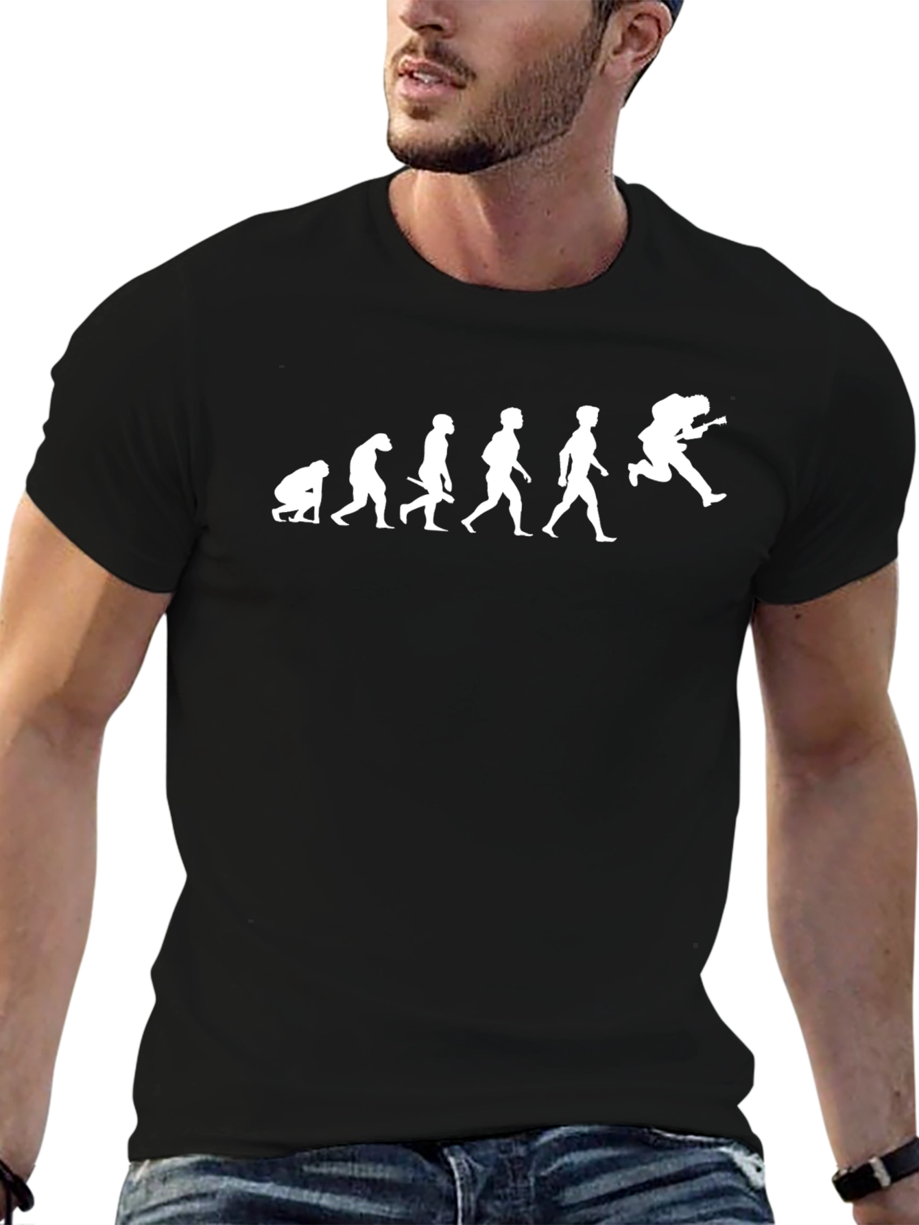 Evolution of a Guitarist Black T-Shirt