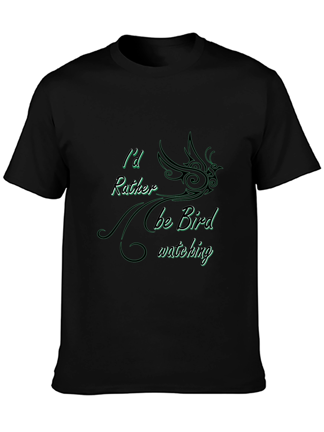 Bird Watching Graphic T-Shirt - Black