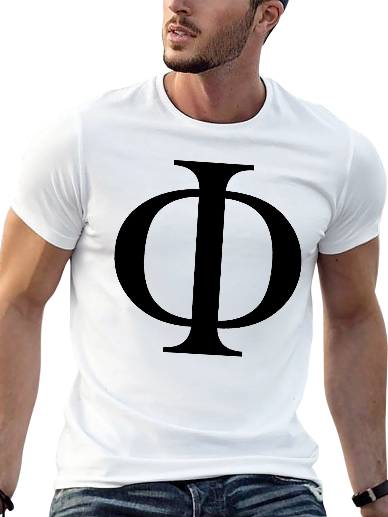 Bold Phi Symbol Black T-Shirt