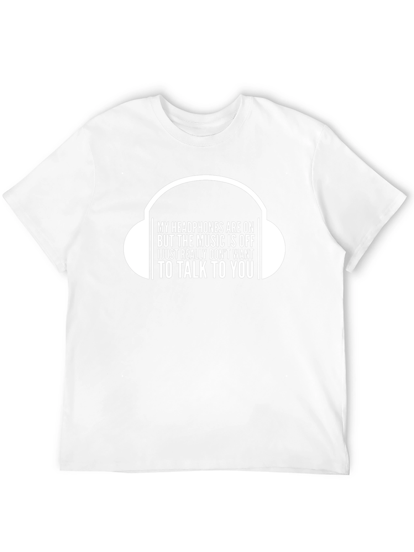 Funny Headphones On T-Shirt - Introvert Humor
