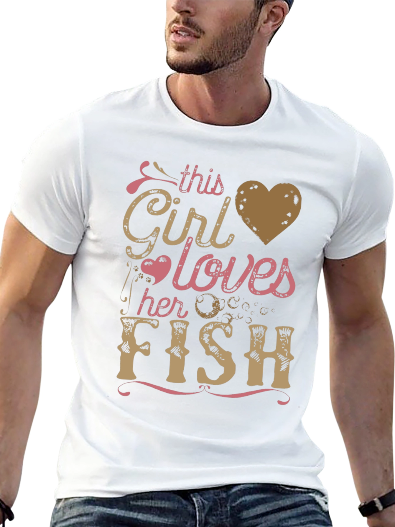 This Girl Loves Her Fish Graphic T-Shirt