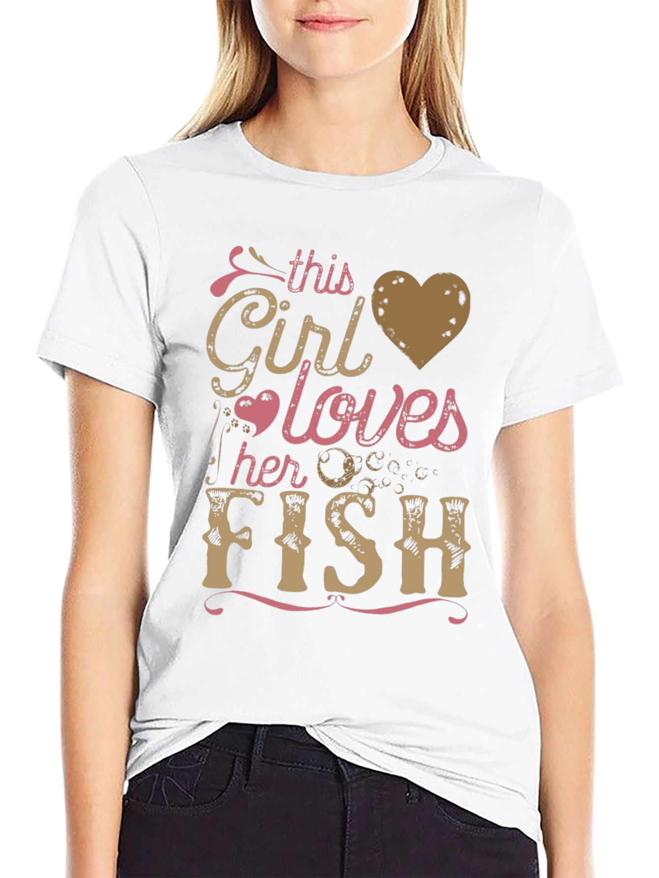 This Girl Loves Her Fish Graphic T-Shirt