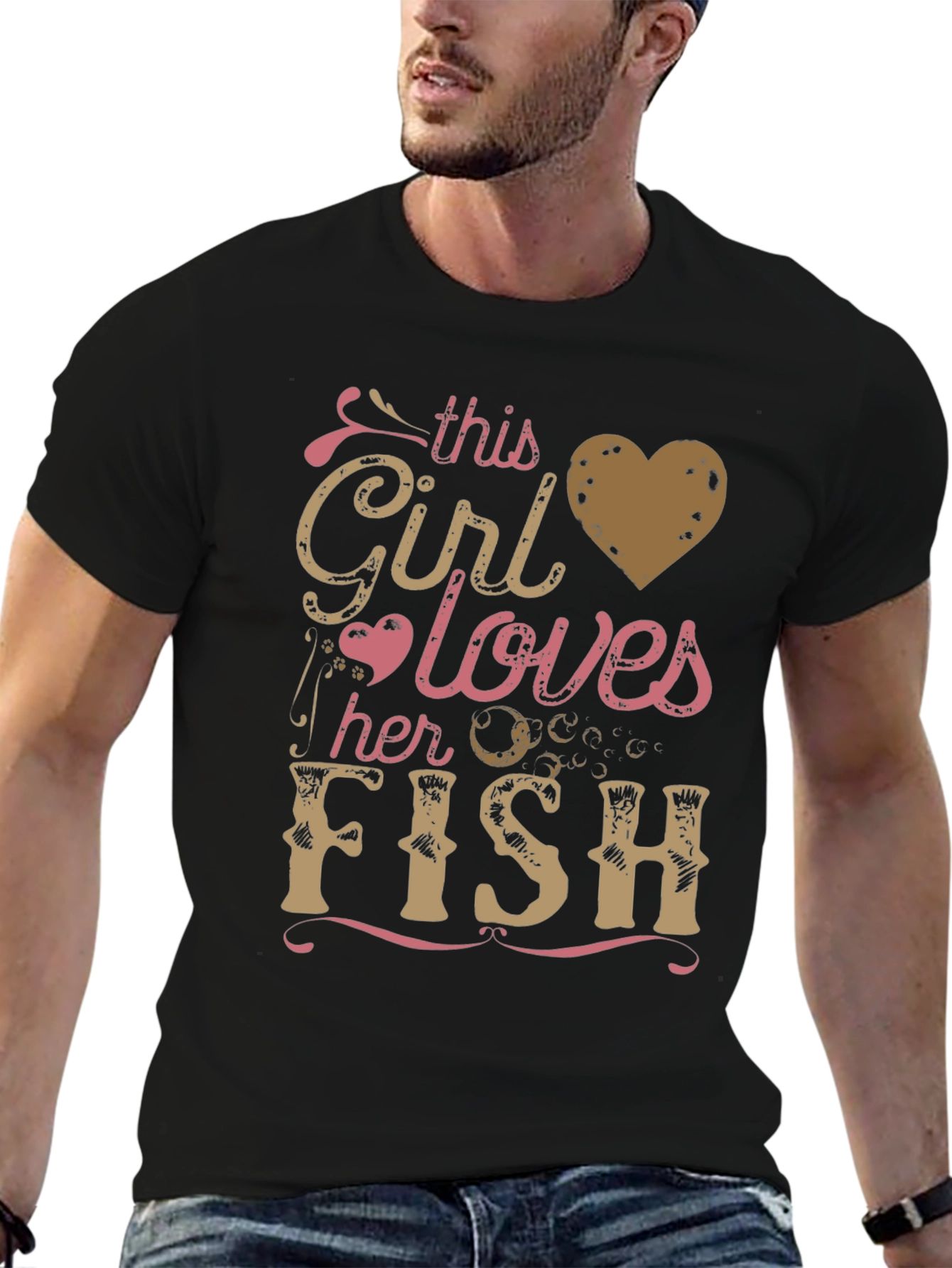 This Girl Loves Her Fish Graphic T-Shirt