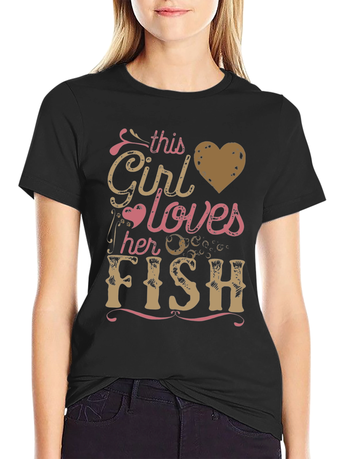 This Girl Loves Her Fish Graphic T-Shirt