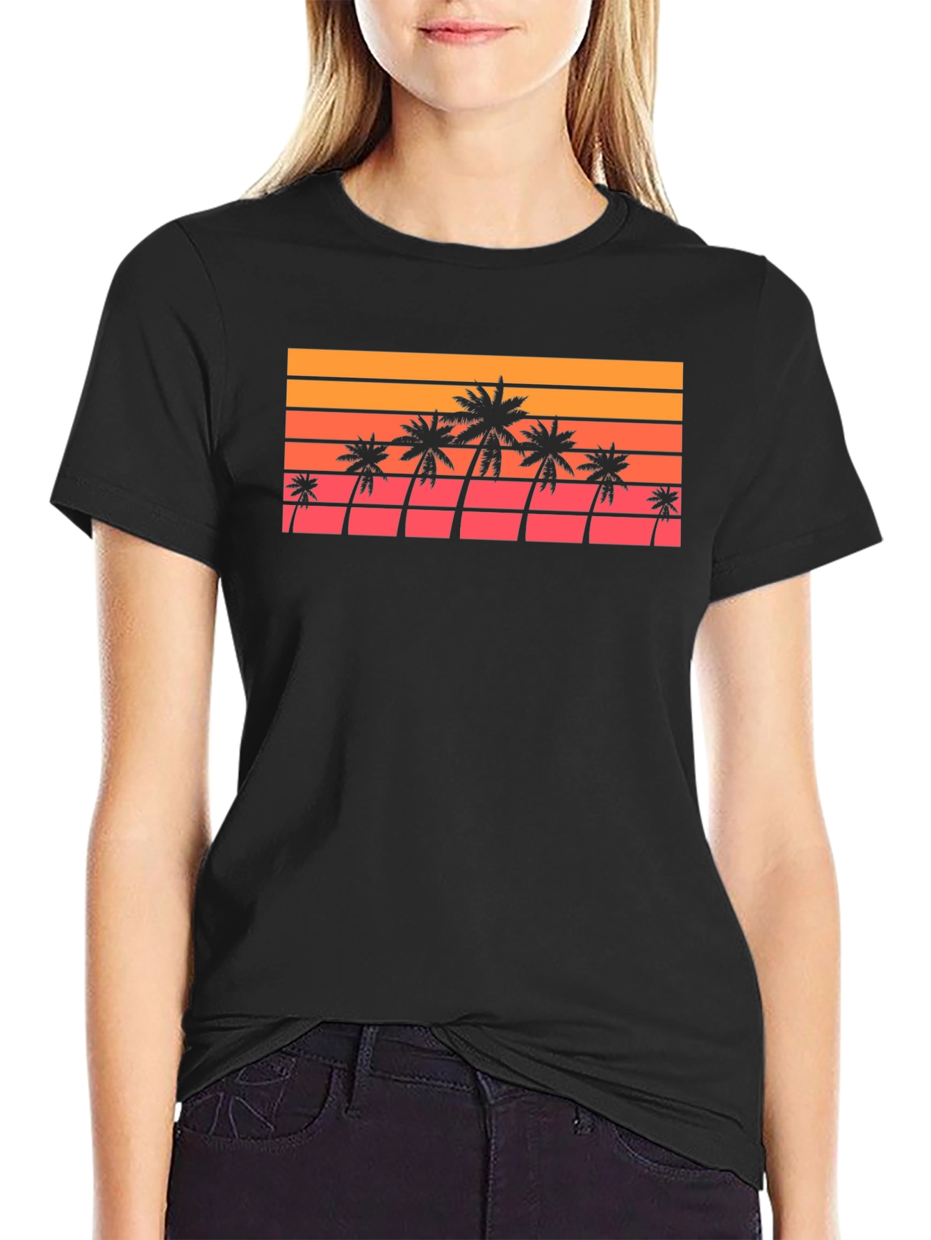 Retro Palm Tree Sunset T-Shirt