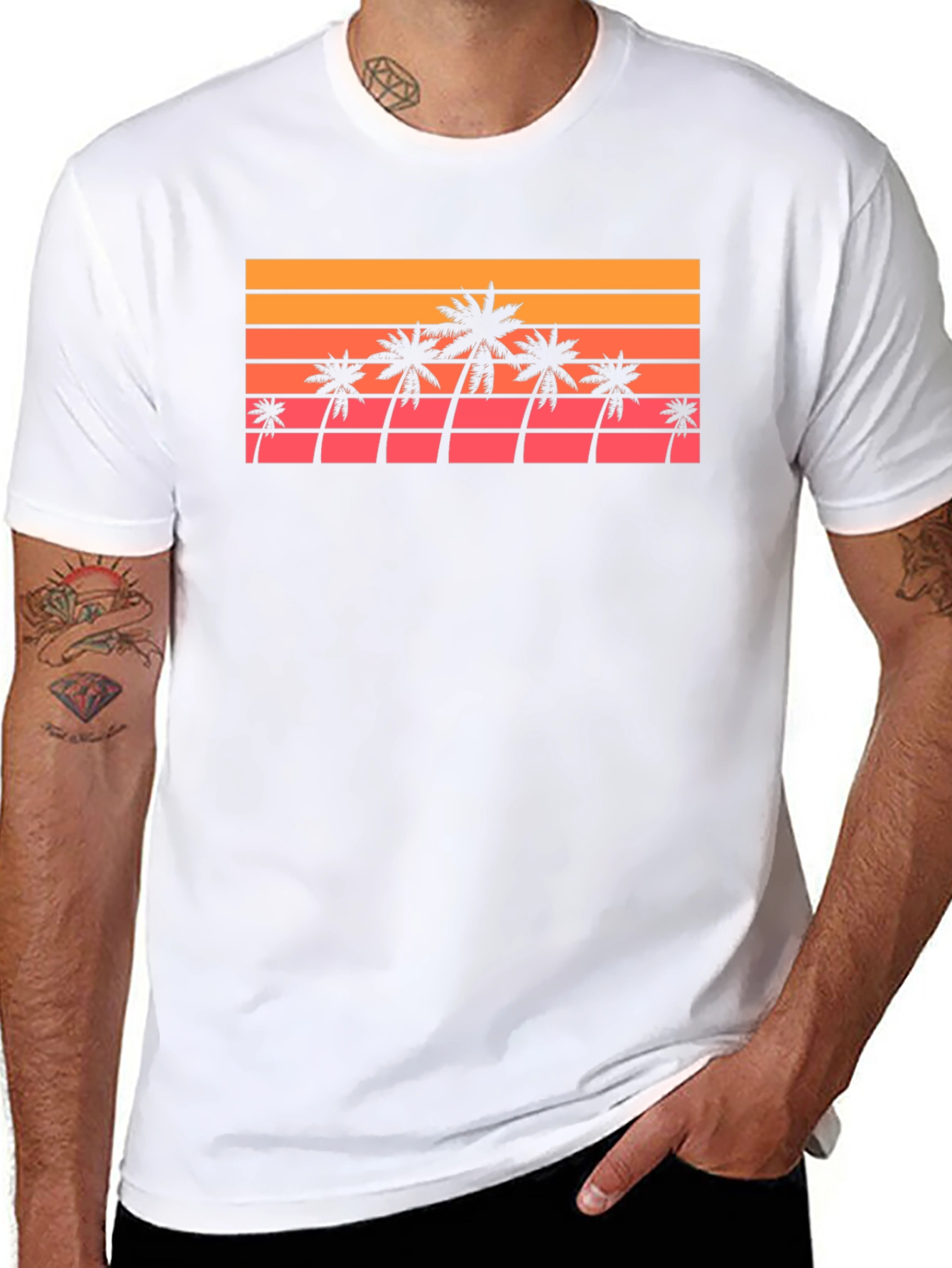 Retro Palm Tree Sunset T-Shirt