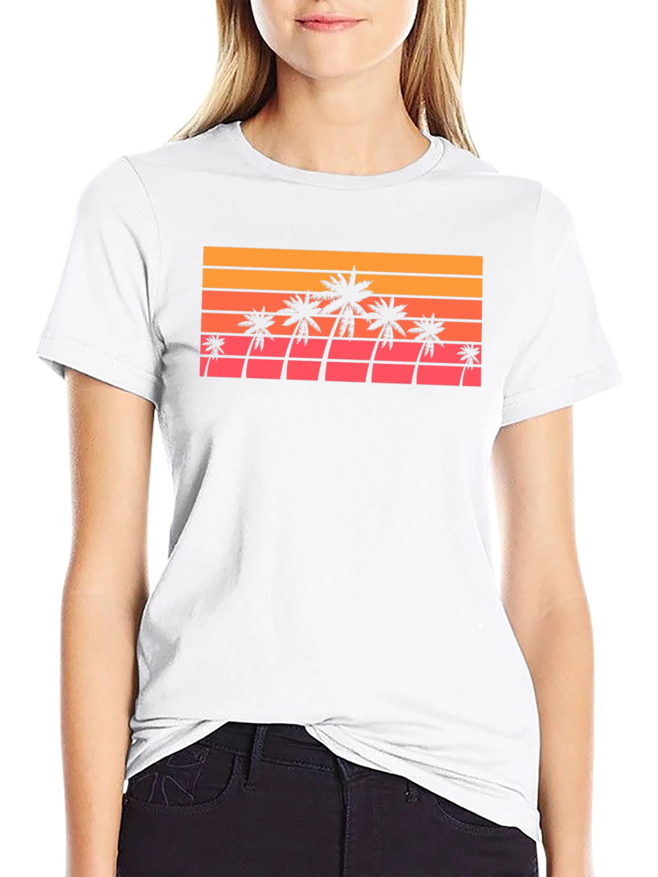 Retro Palm Tree Sunset T-Shirt