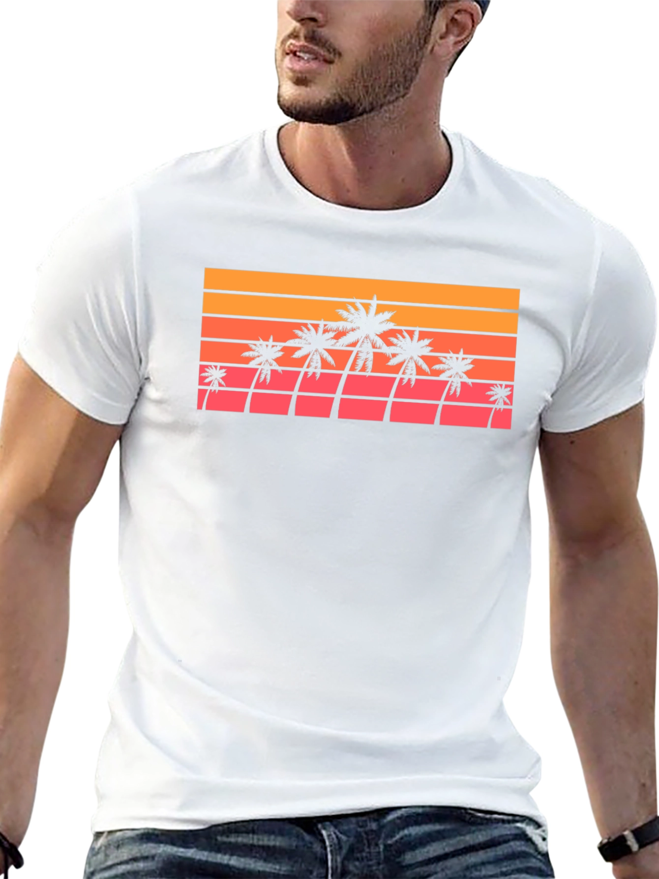 Retro Palm Tree Sunset T-Shirt