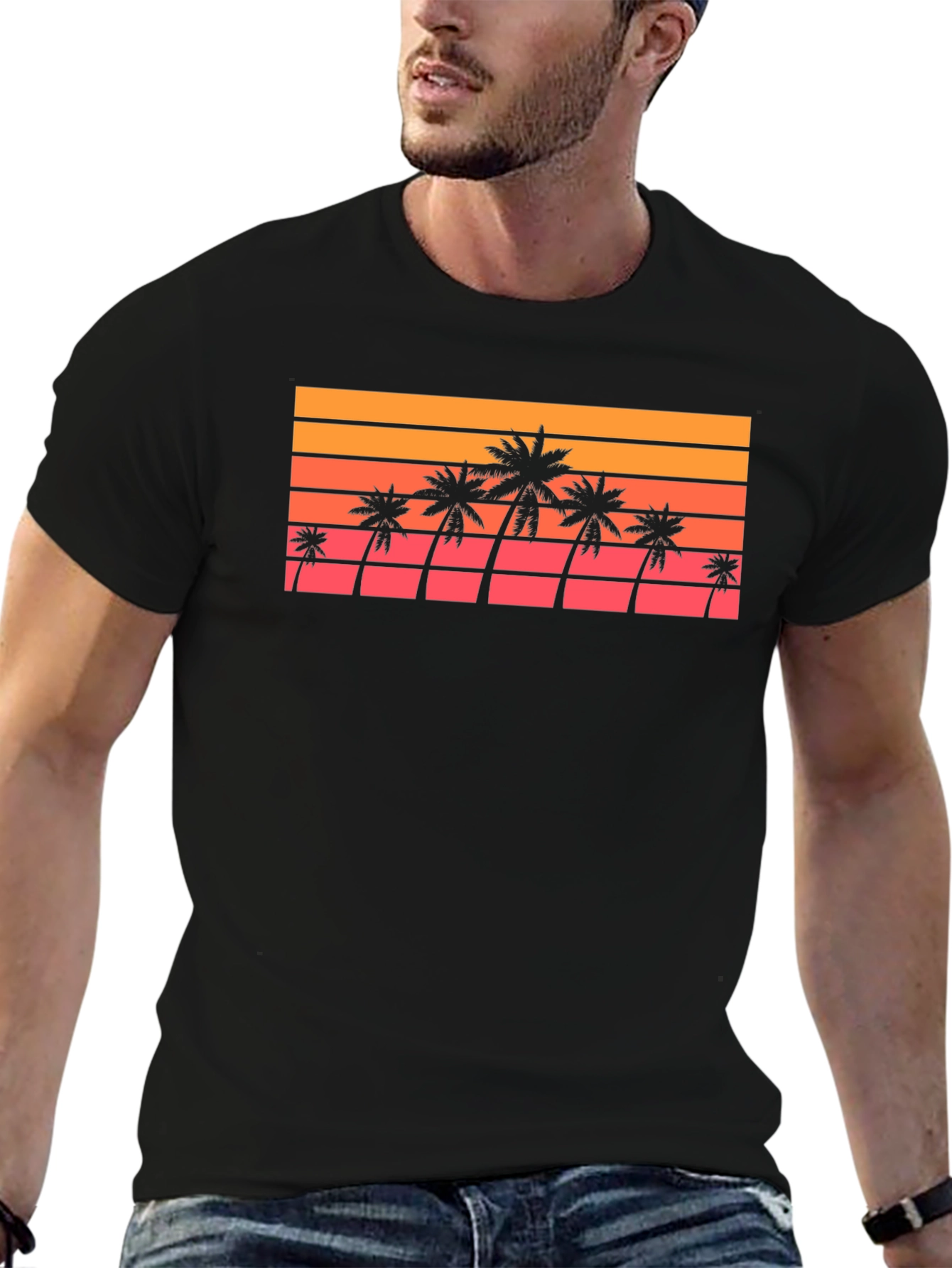 Retro Palm Tree Sunset T-Shirt