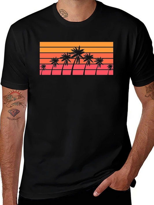 Retro Palm Tree Sunset T-Shirt