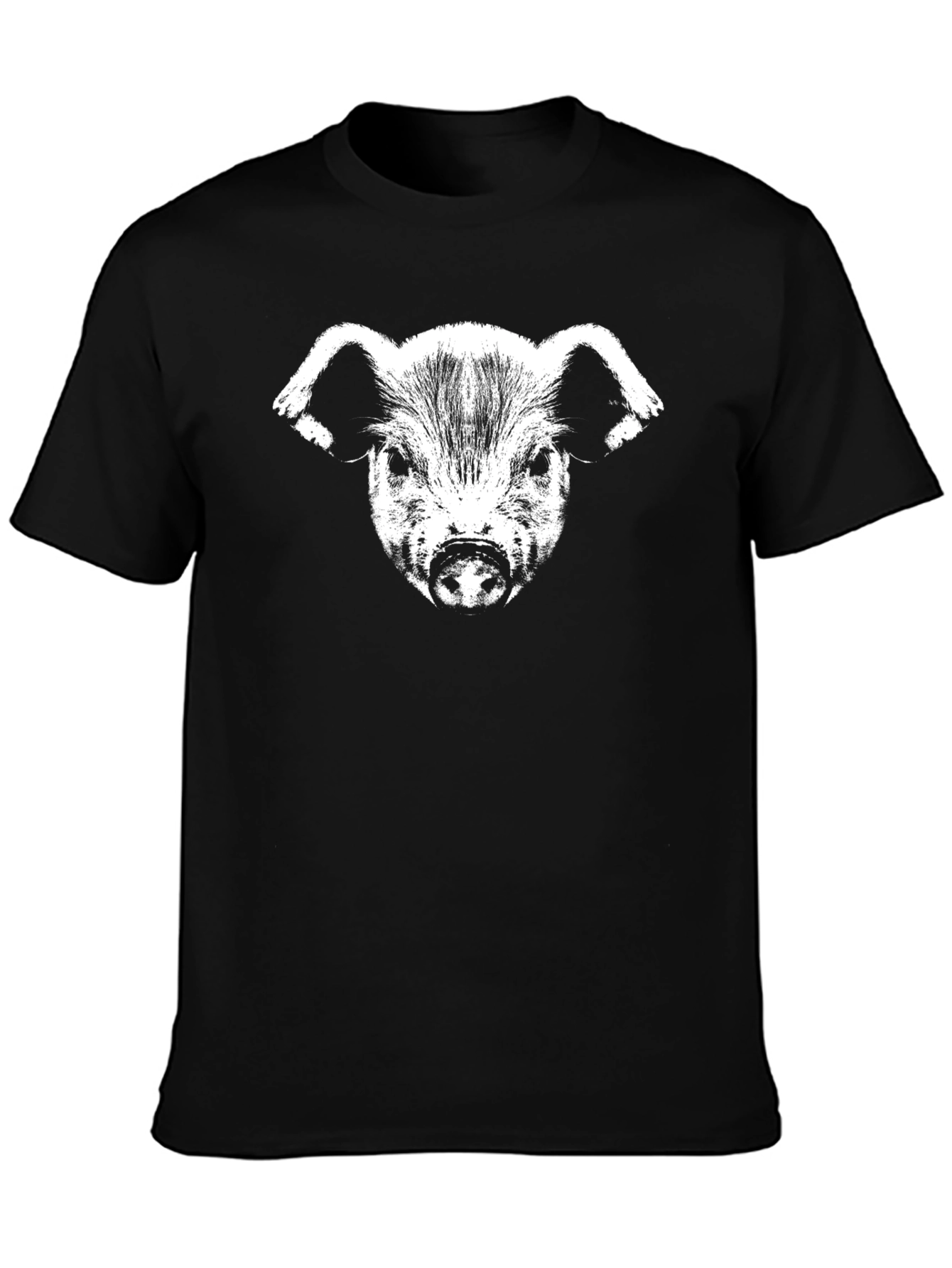 Pig Face Graphic Black Tee Shirt - Mens