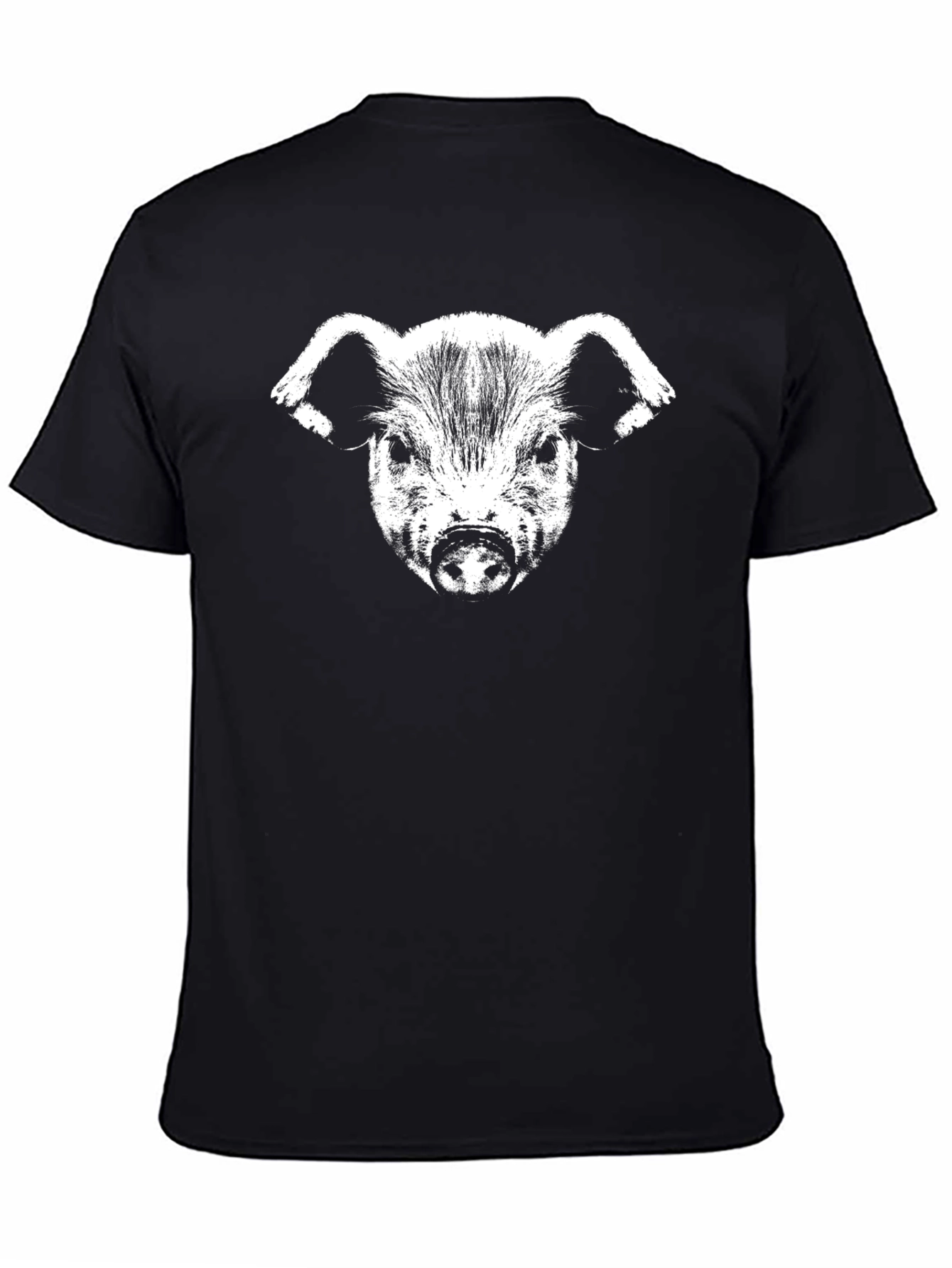 Pig Face Graphic Black Tee Shirt - Mens