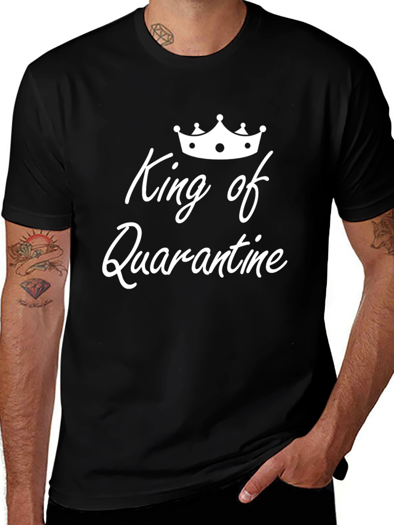 King of Quarantine Black Graphic Tee