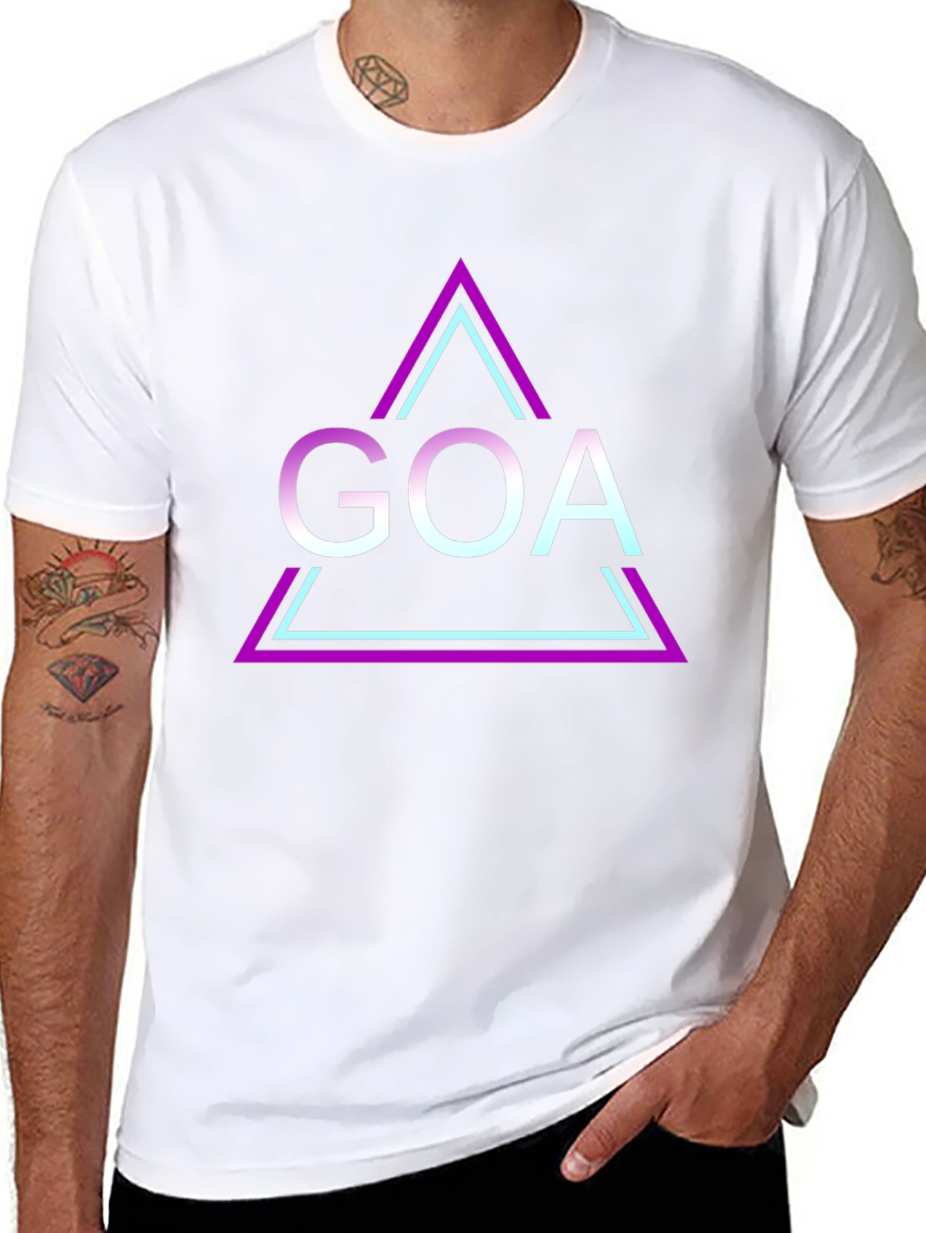 Goa Triangle Graphic Black T-Shirt