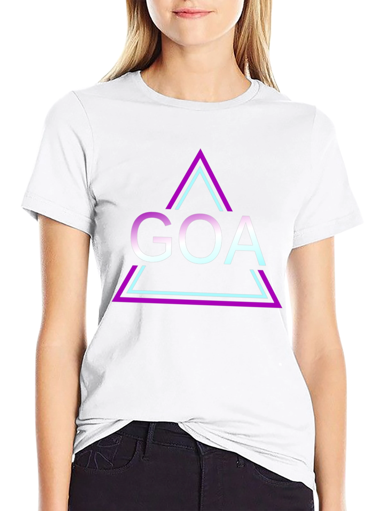 Goa Triangle Graphic Black T-Shirt
