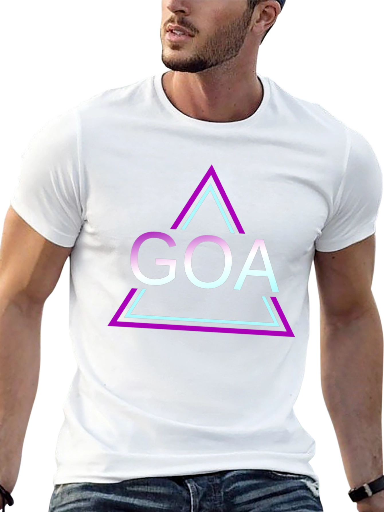Goa Triangle Graphic Black T-Shirt