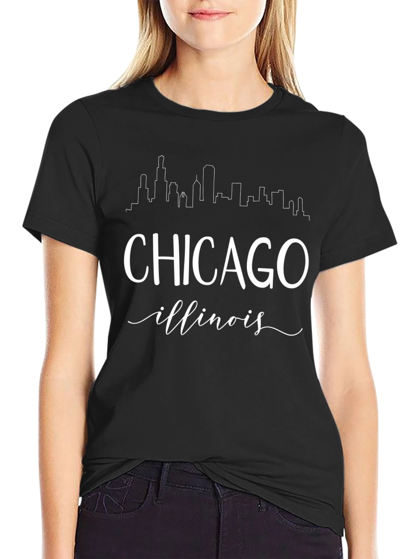 Chicago Illinois Skyline Graphic T-Shirt