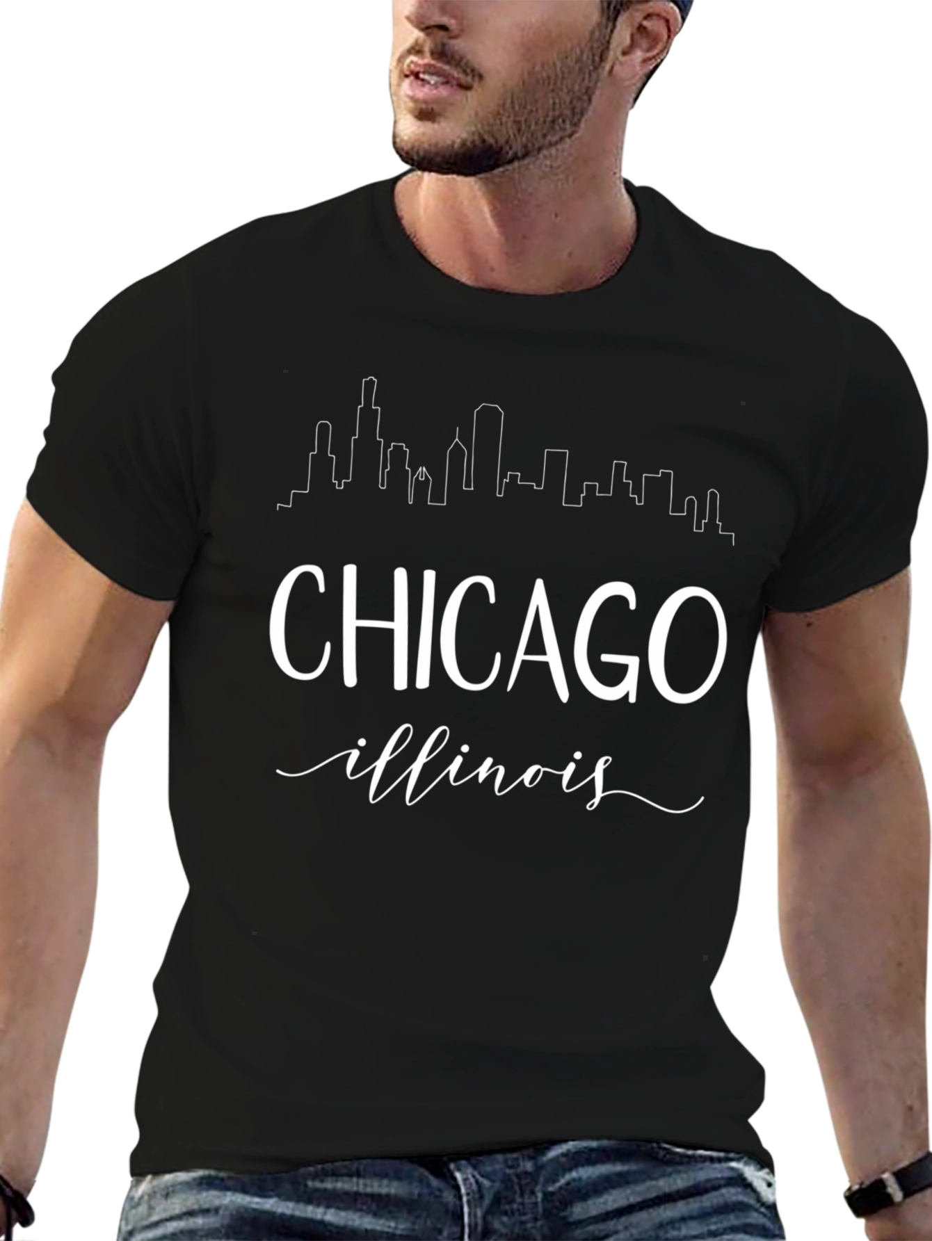 Chicago Illinois Skyline Graphic T-Shirt