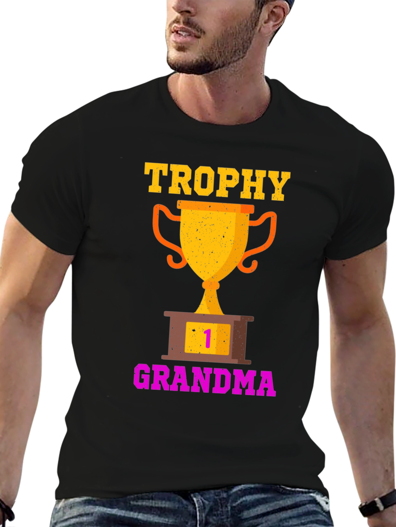 Trophy Grandma T-Shirt - Number One Grandparent Gift