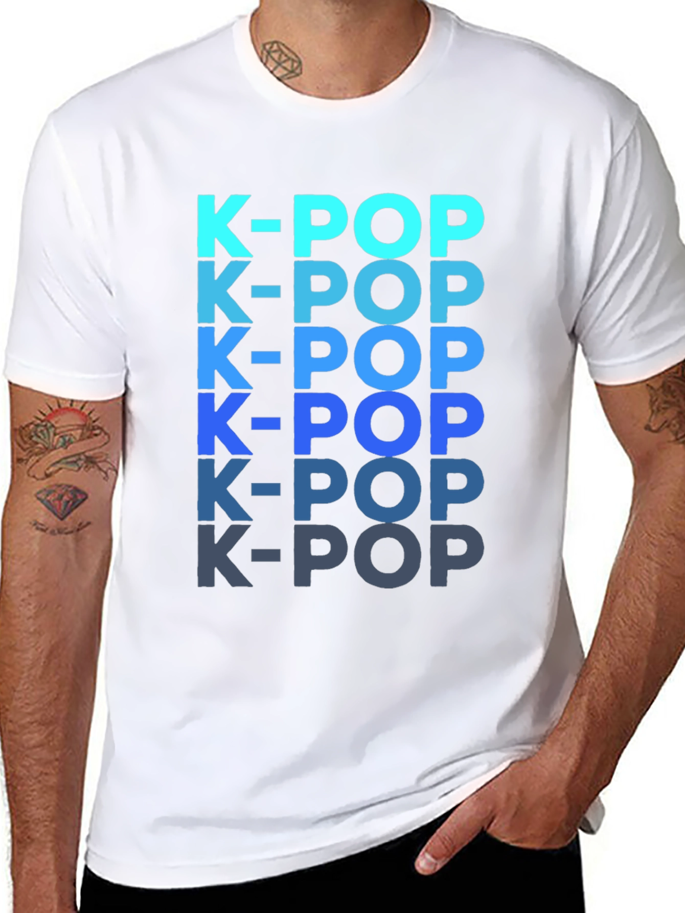 K-Pop T-Shirt: Gradient Text Design