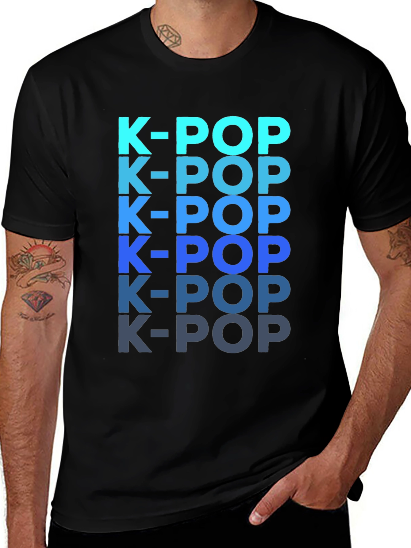K-Pop T-Shirt: Gradient Text Design