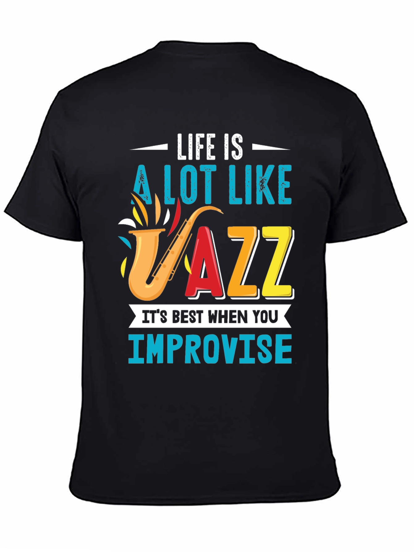 Life is Jazz Mens Black T-Shirt