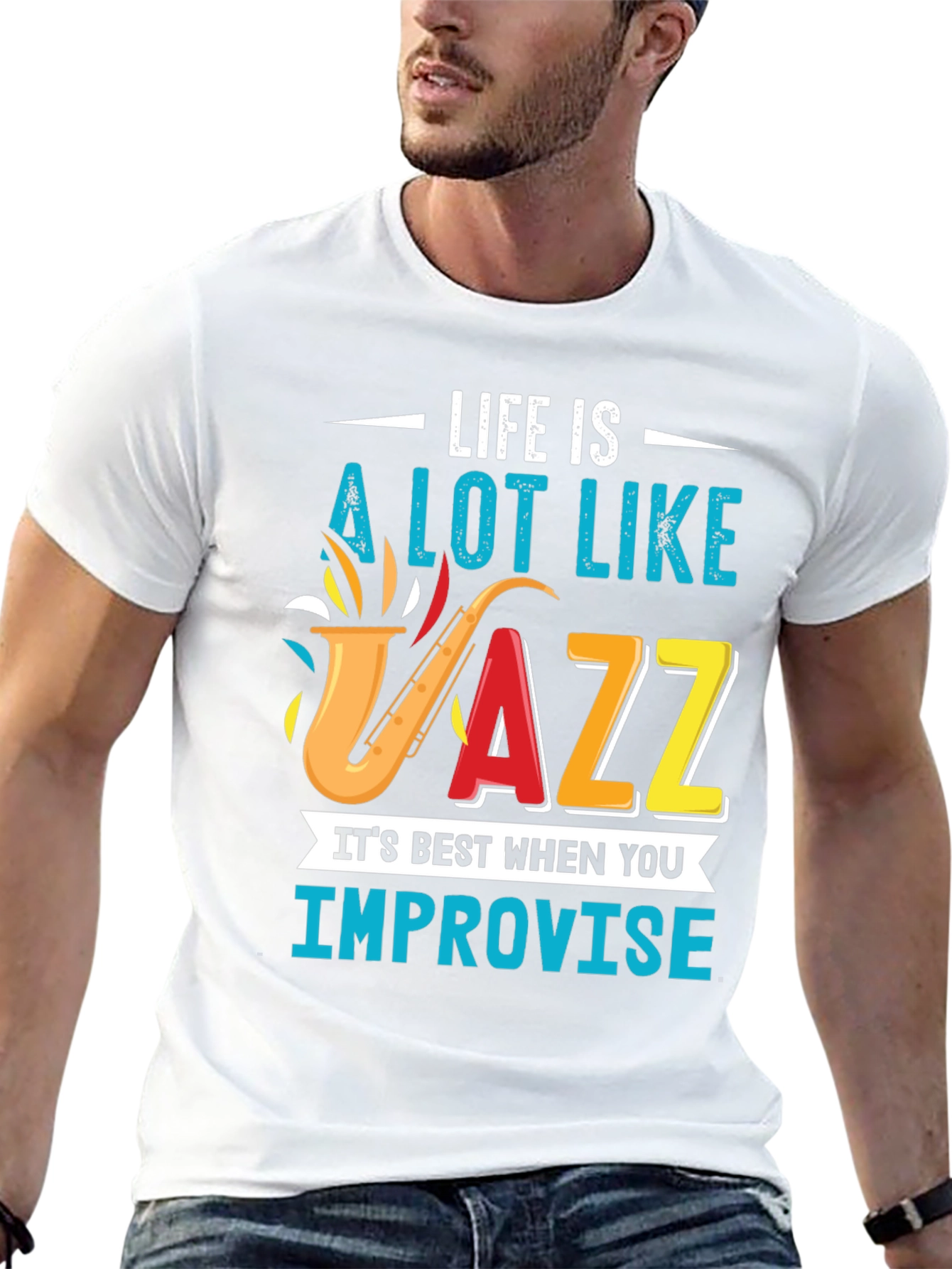 Life is Jazz Mens Black T-Shirt
