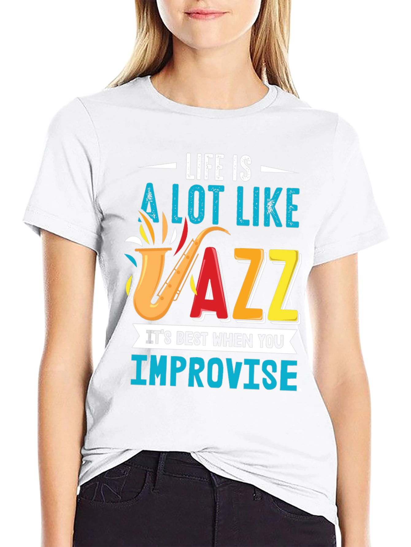Life is Jazz Mens Black T-Shirt