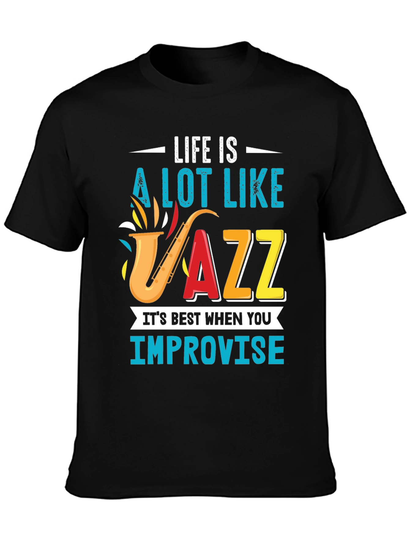 Life is Jazz Mens Black T-Shirt