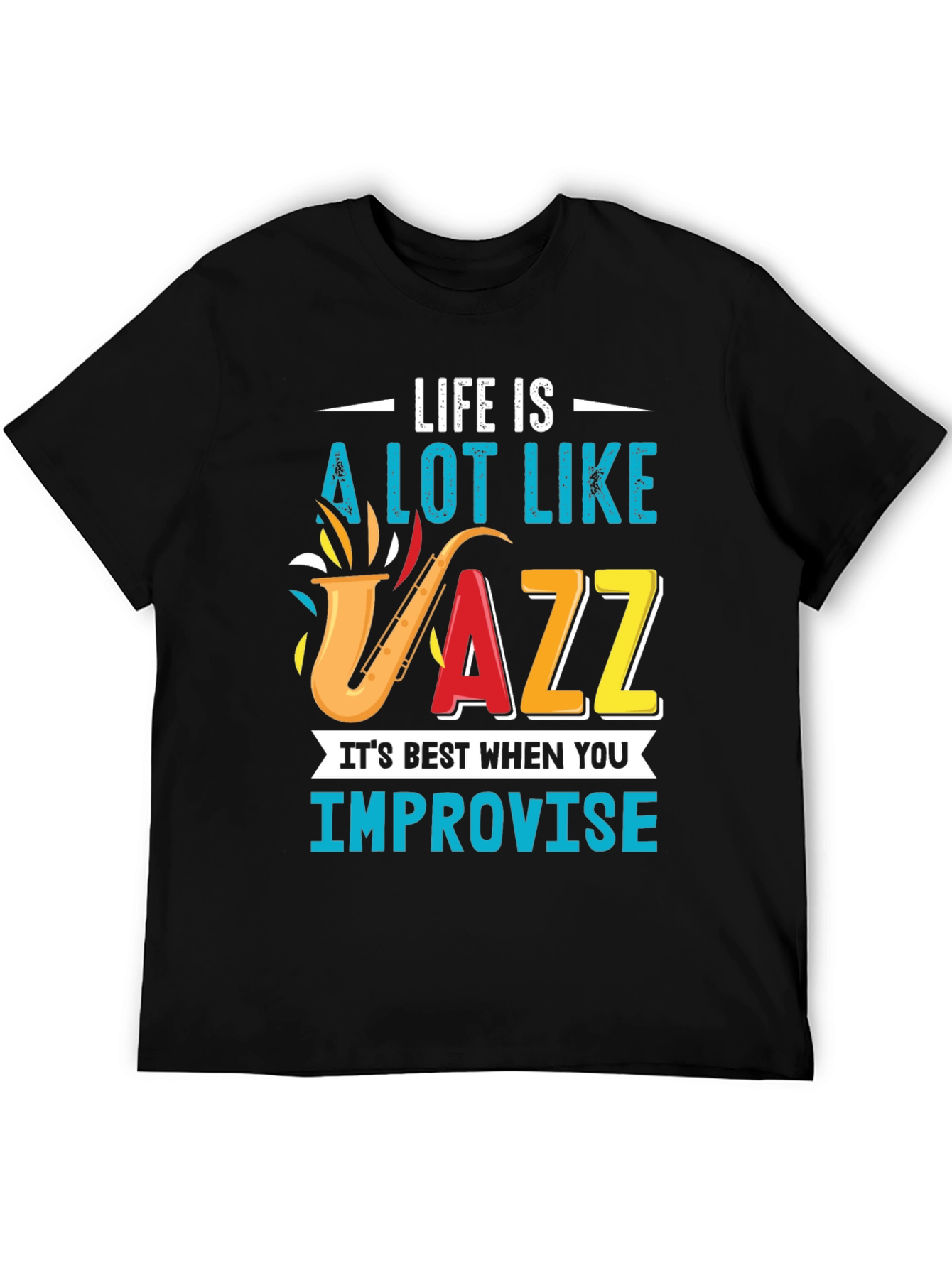 Life is Jazz Mens Black T-Shirt