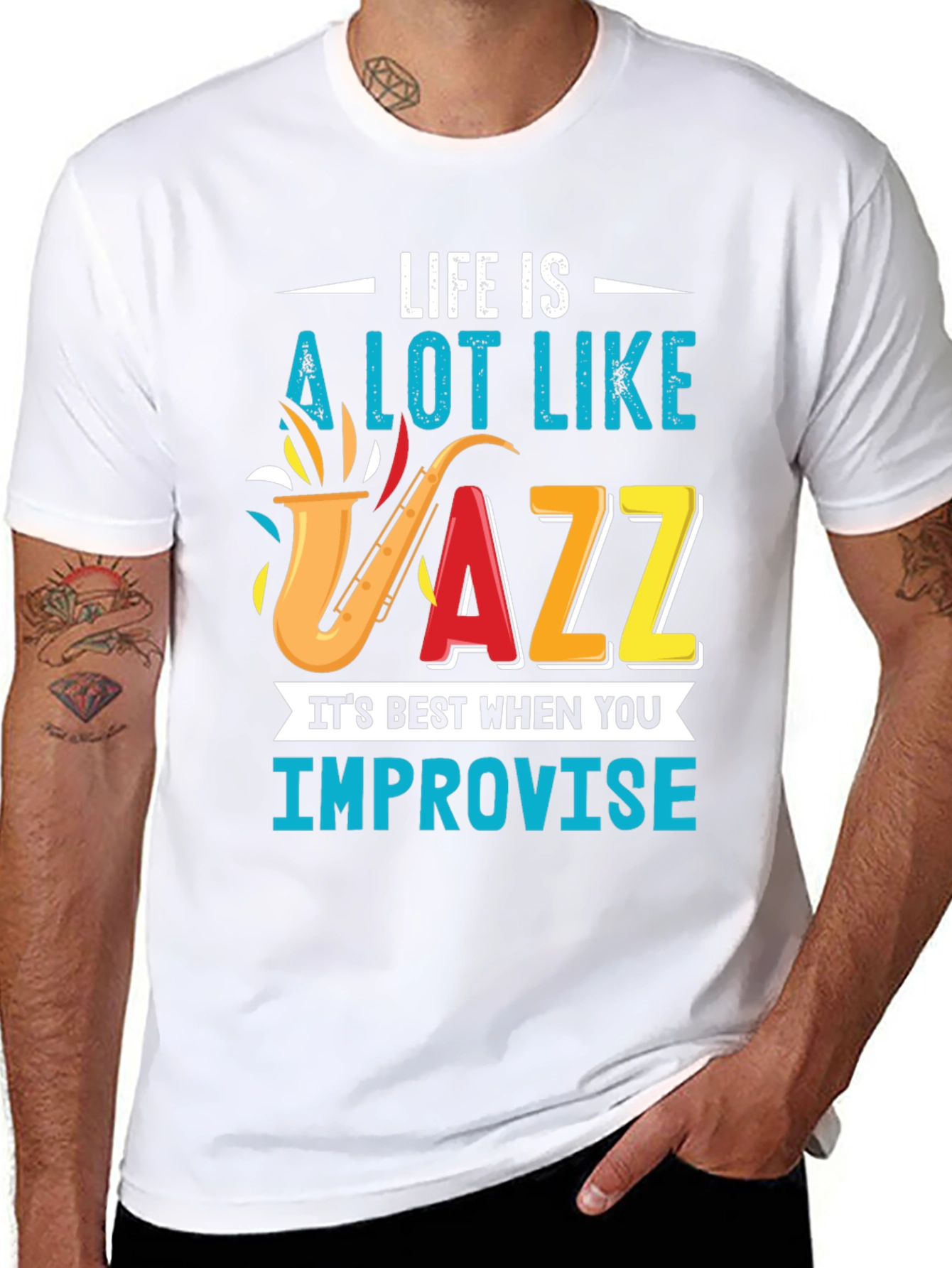 Life is Jazz Mens Black T-Shirt